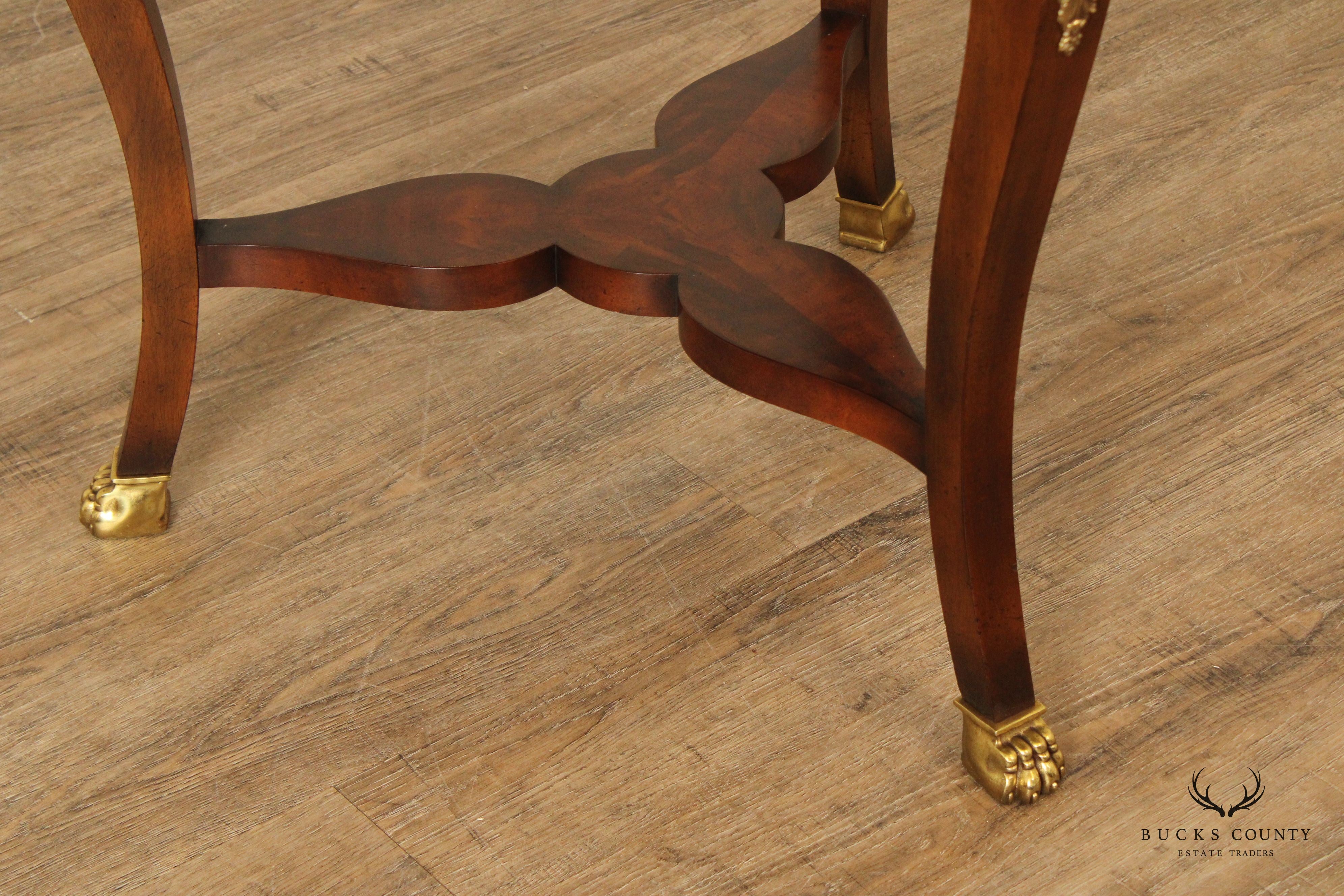Baker Furniture Empire Style Round Top Mahogany Center Table