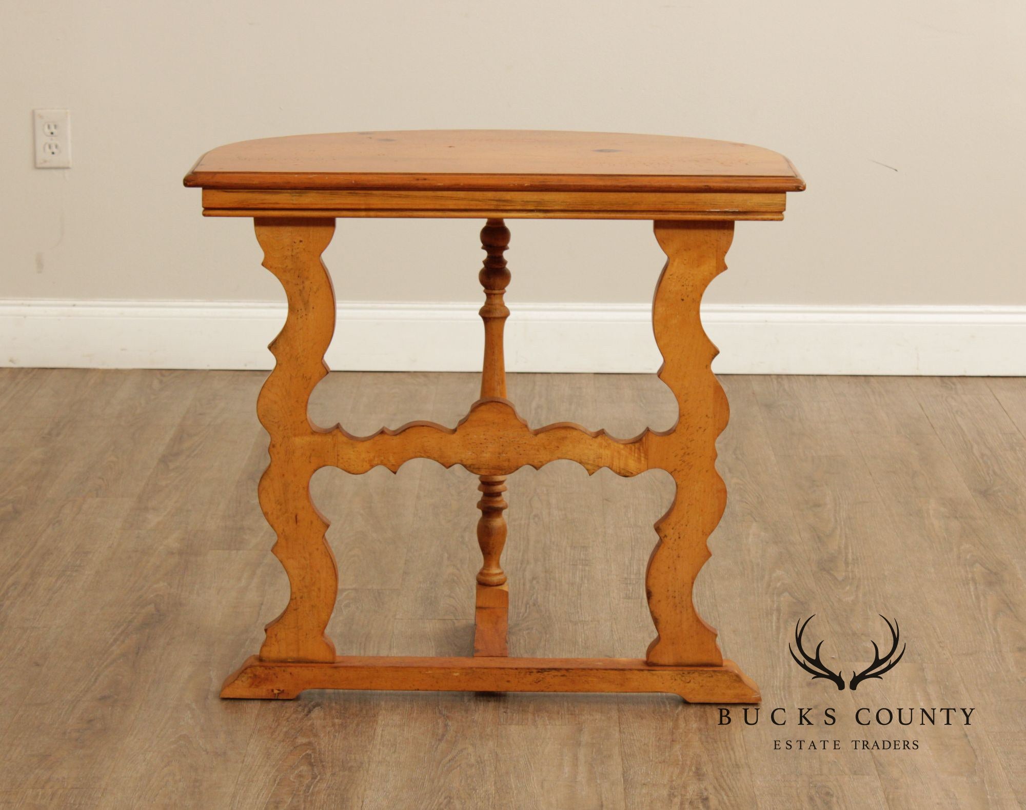 Spanish Baroque Style Pine Demilune Hall Table