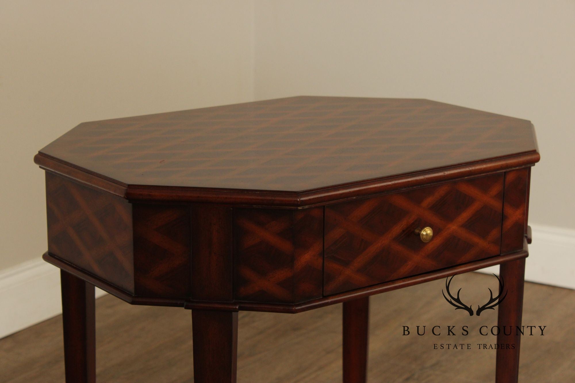 Maitland Smith One-Drawer Parquetry Side Table
