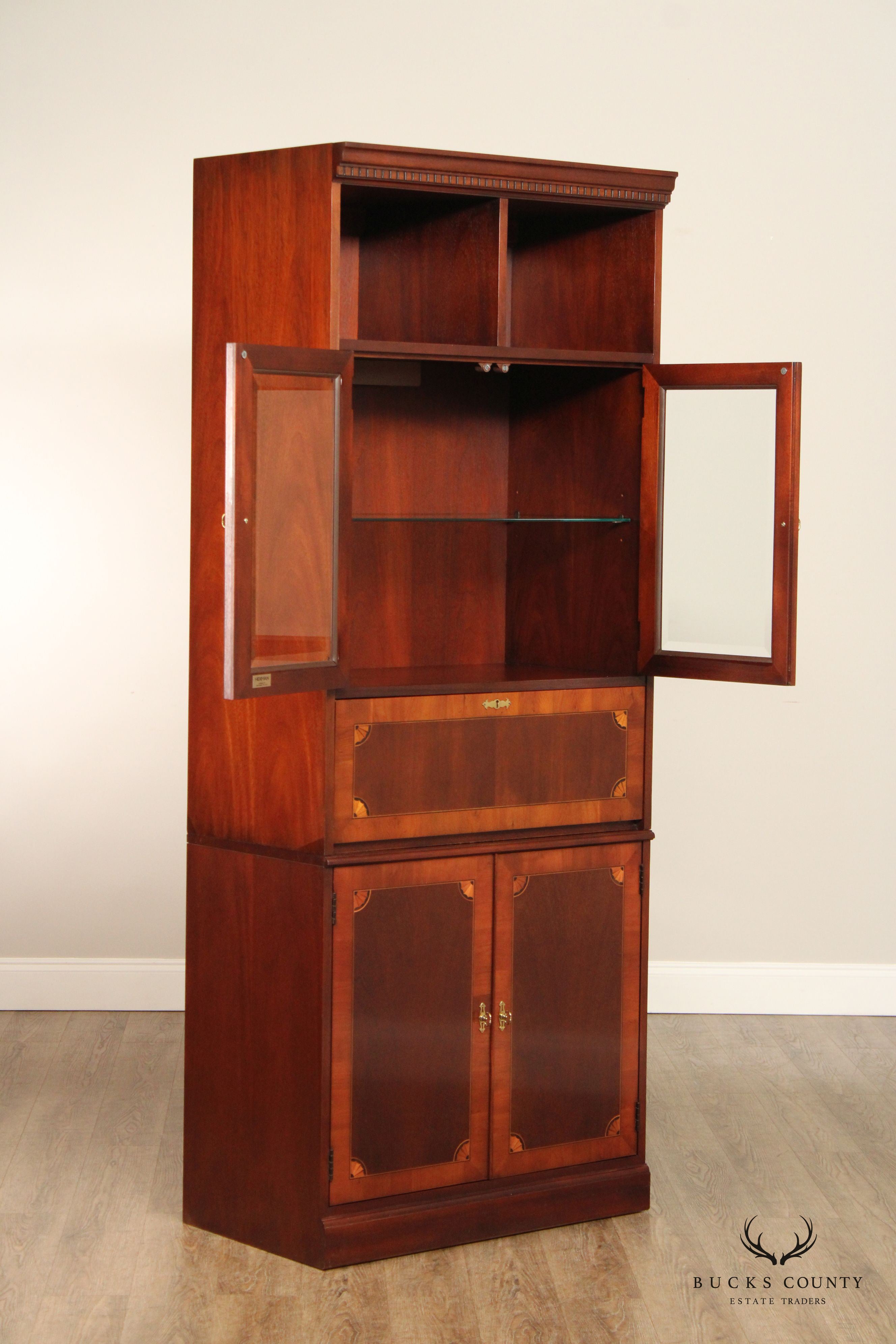 Hekman Federal Style Mahogany Secretary Bookcase