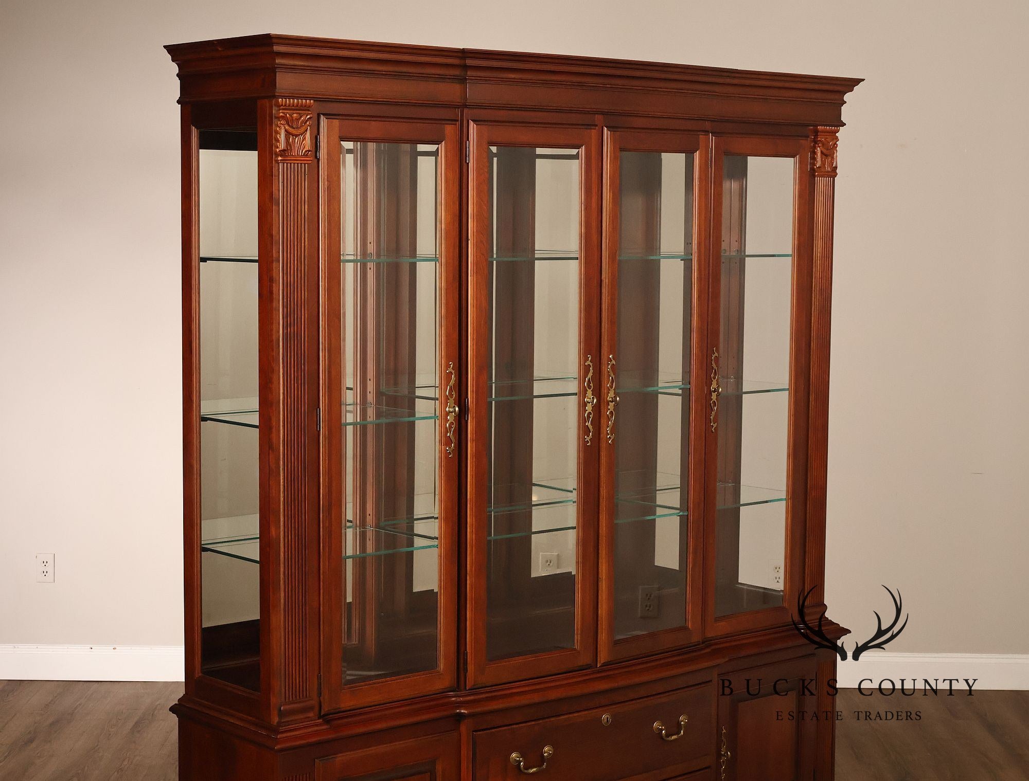 Pennsylvania House Georgian Revival Cherry Lighted Cherry China Cabinet
