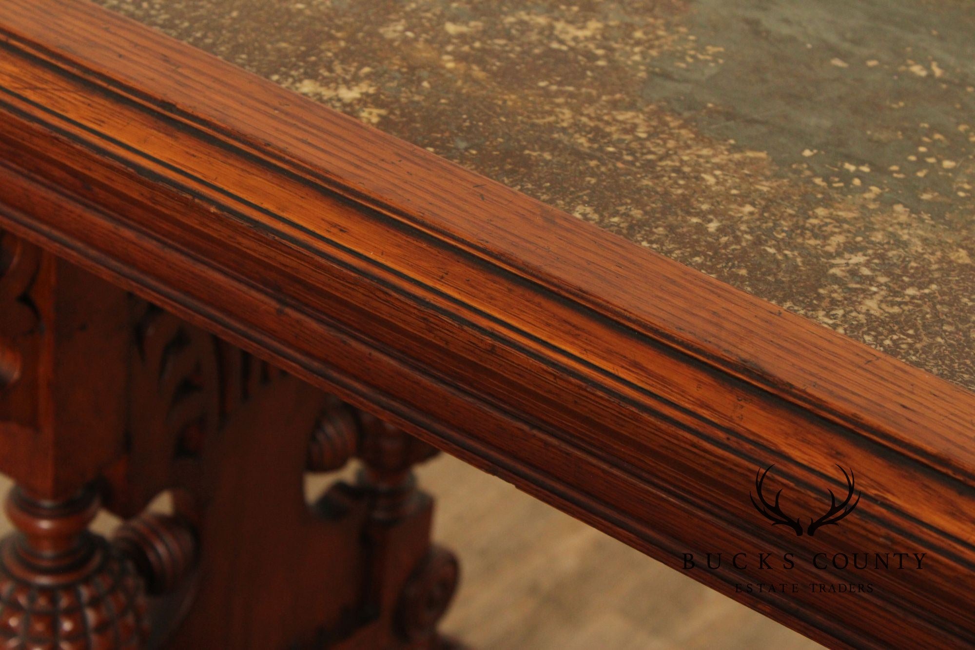 Antique Victorian Renaissance Revival Carved Oak Parlor Table