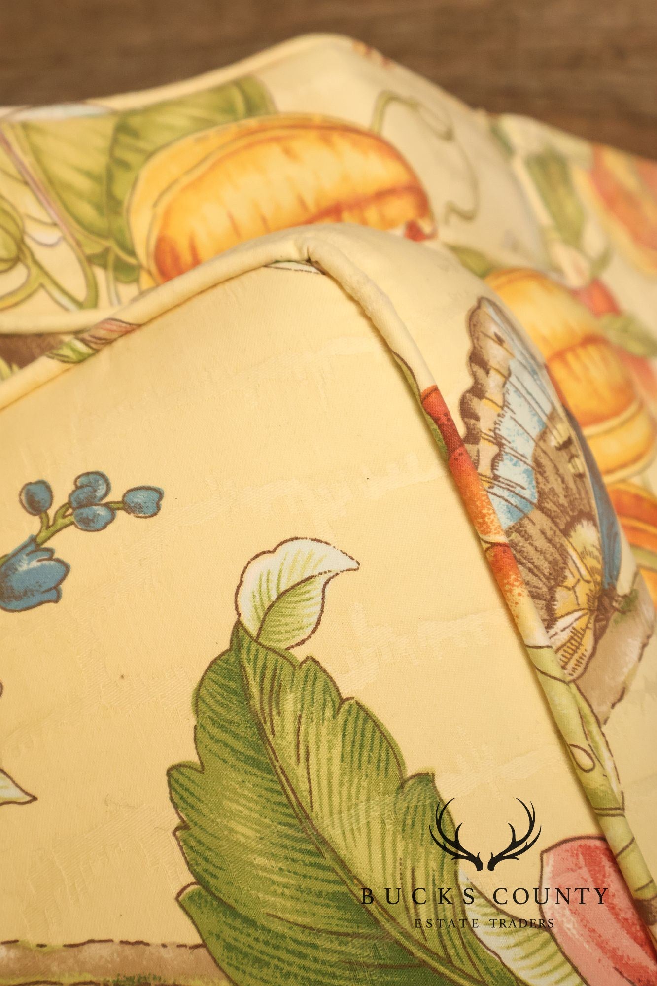 Custom Upholstered Pair Of Floral Chintz Skirted Loveseats