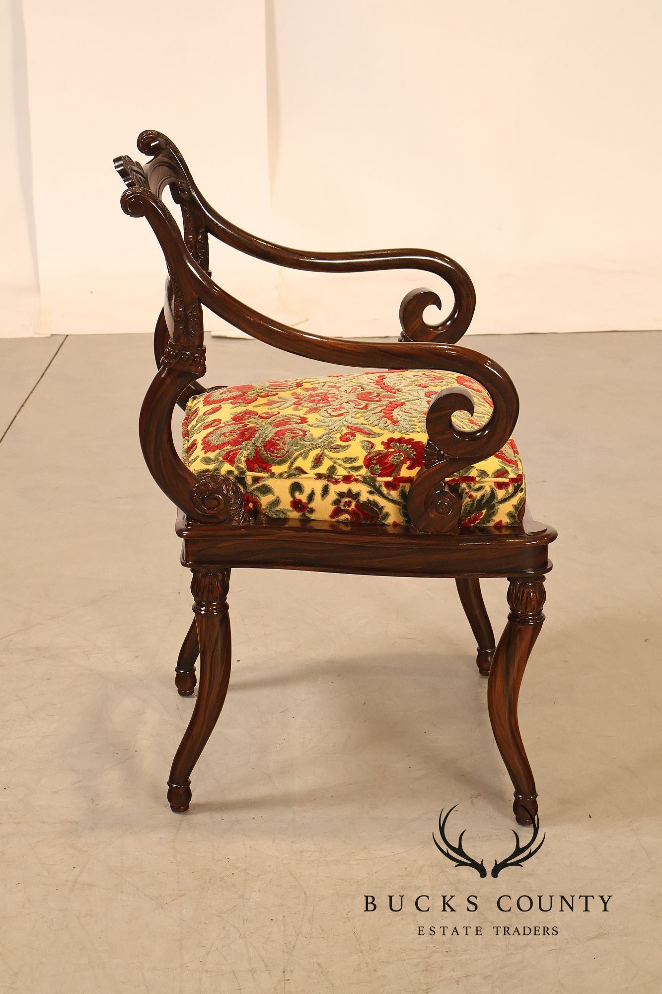 Smith & Watson Pair of Carved Mahogany Armchairs