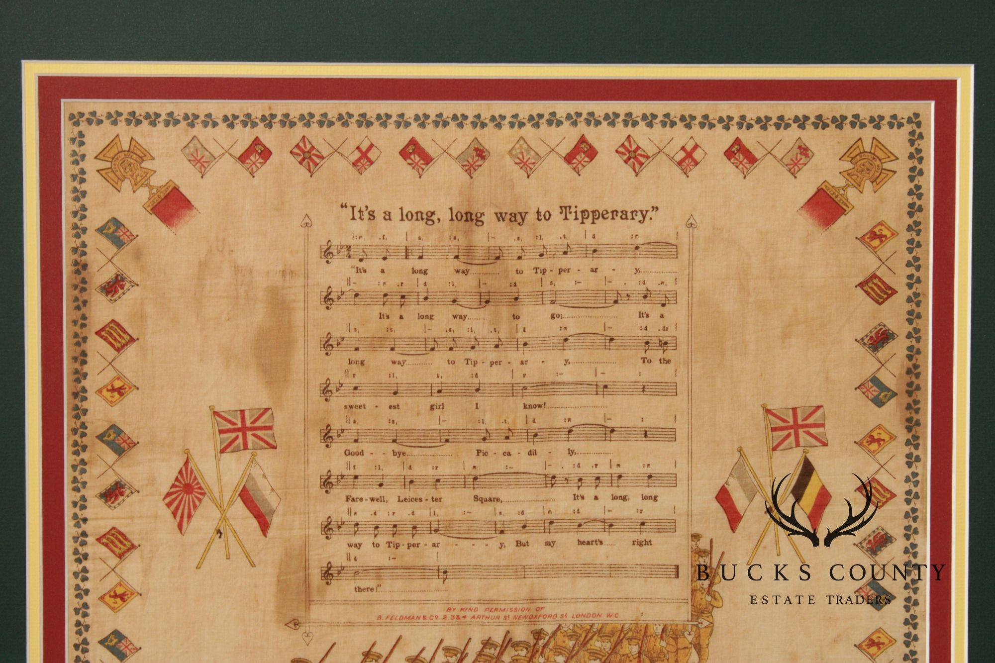 World War I Era Framed Handkerchief