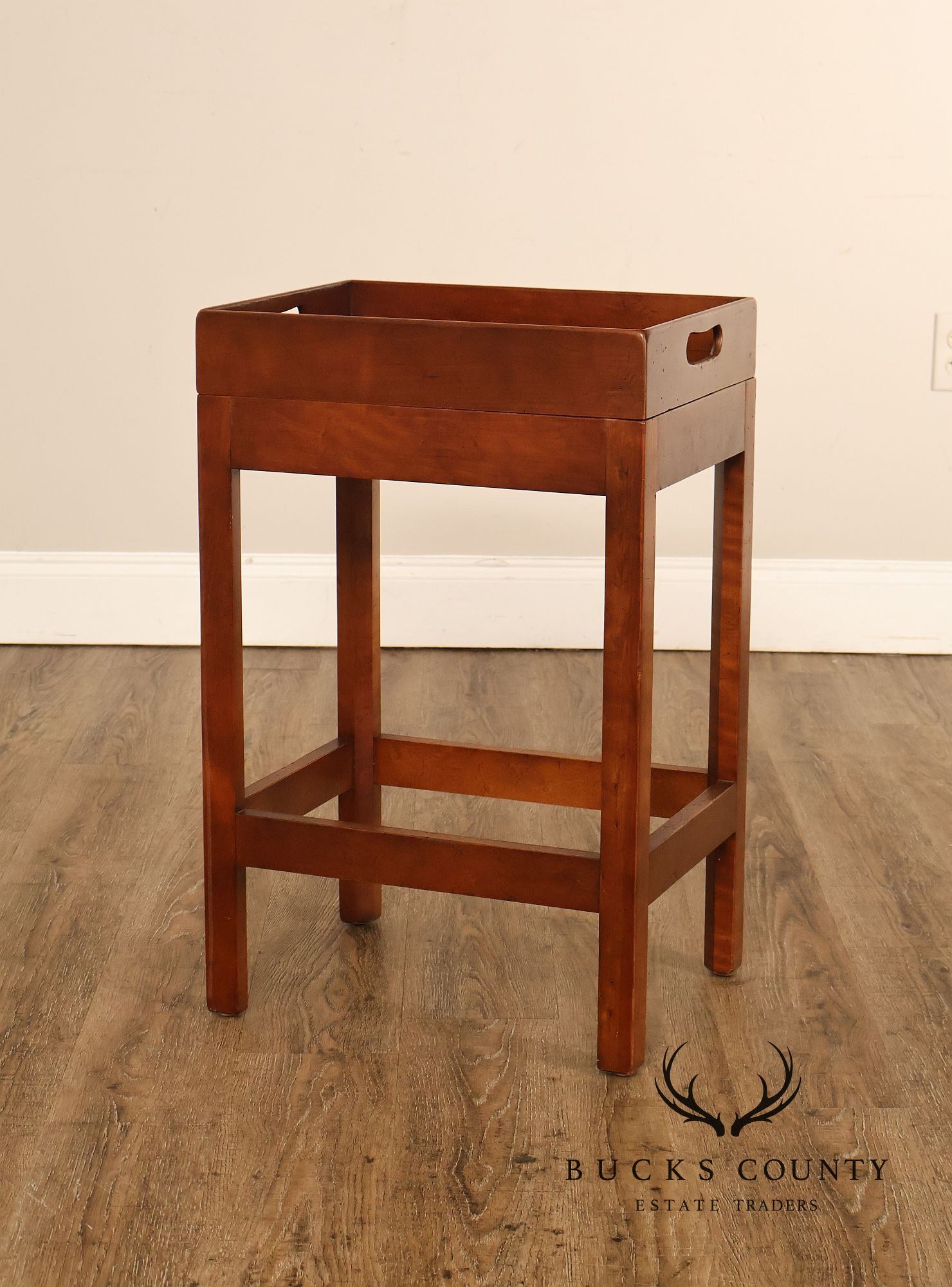 Chippendale Style Cherry Butler Tray Side Table