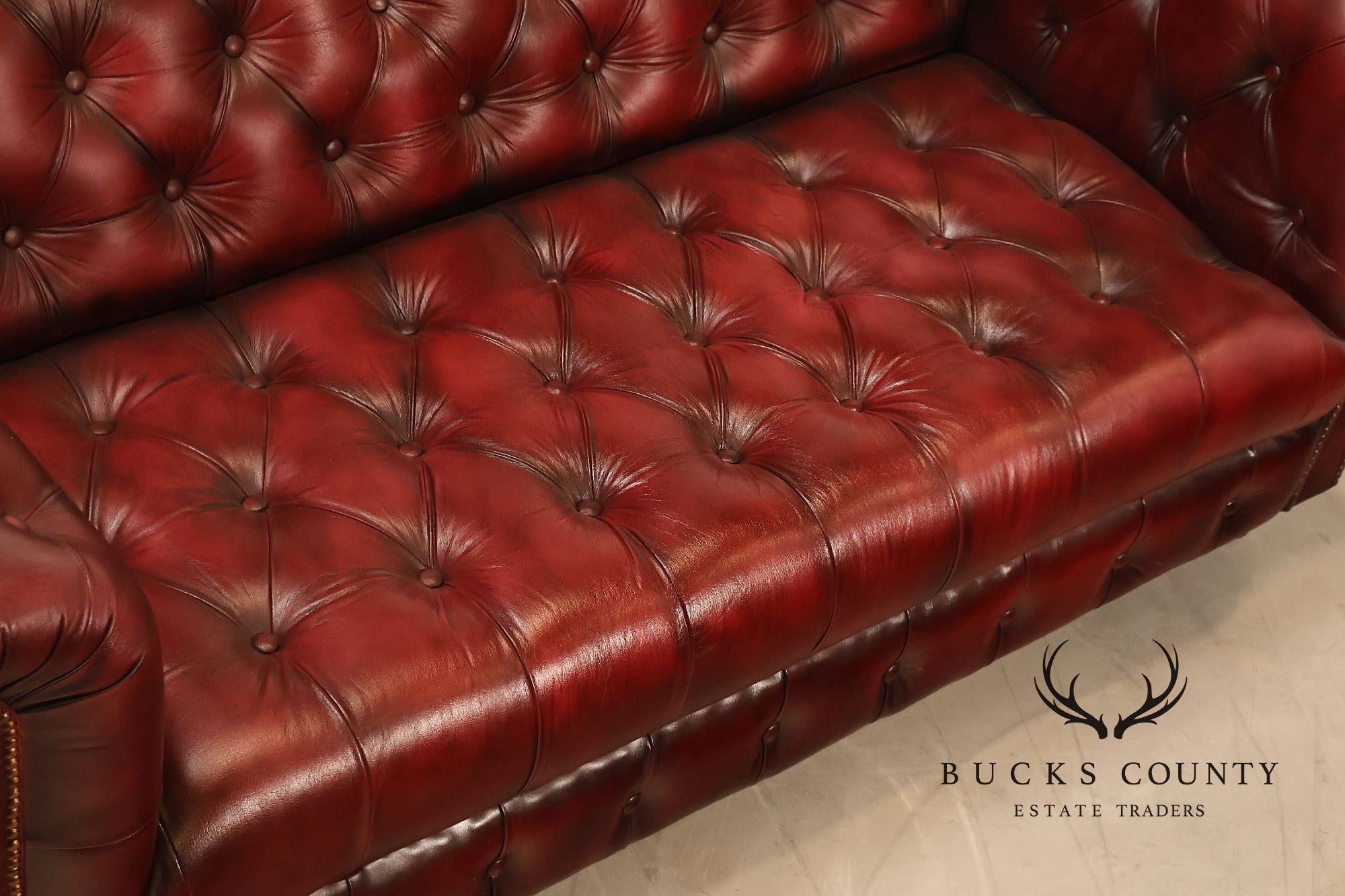 Chesterfield Style Oxford Red Leather Sofa