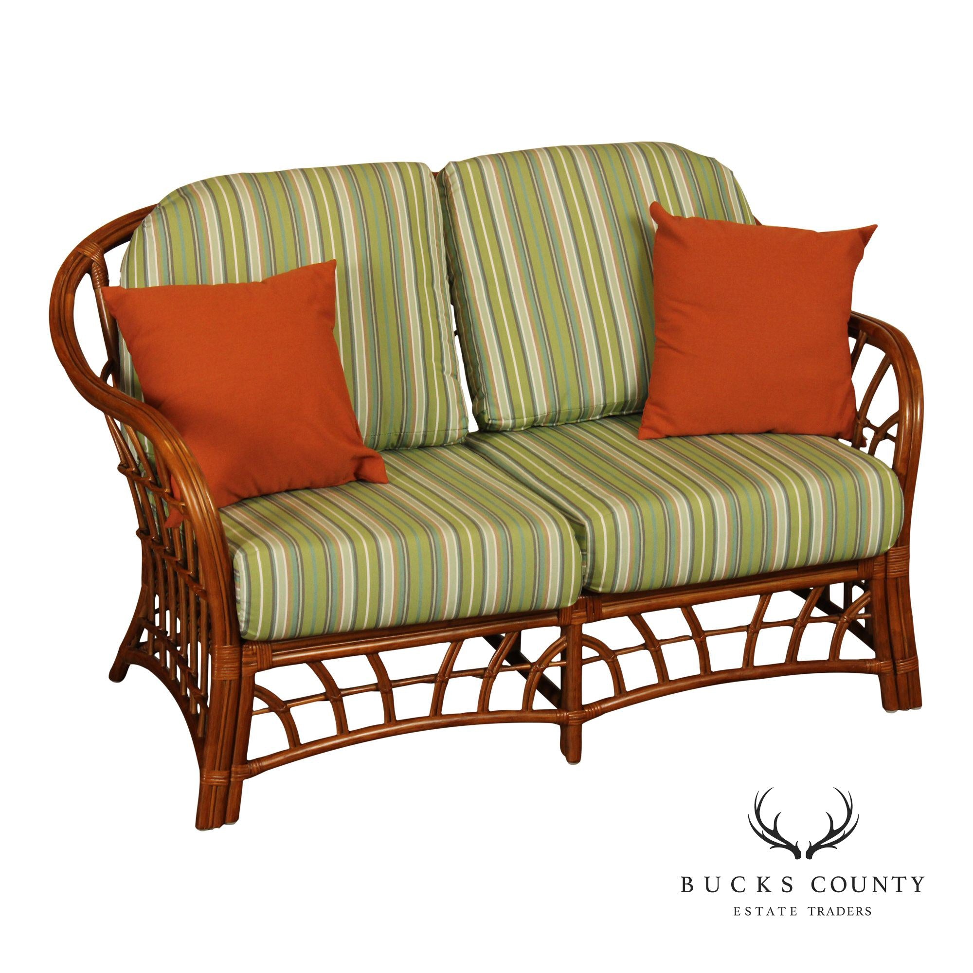 South Sea 'New Kauai' Rattan Loveseat With Sunbrella Cushions