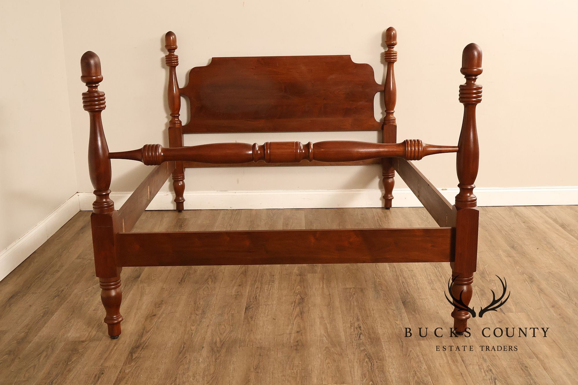 E.A. Clore & Sons Custom Walnut Queen Cannonball Bed
