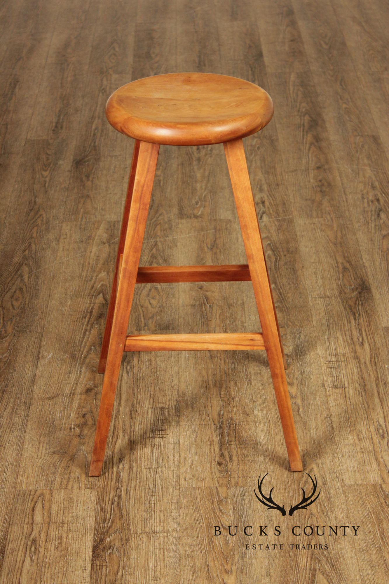 Thomas Moser Pair Of Cherry Splay Leg Counter Stools
