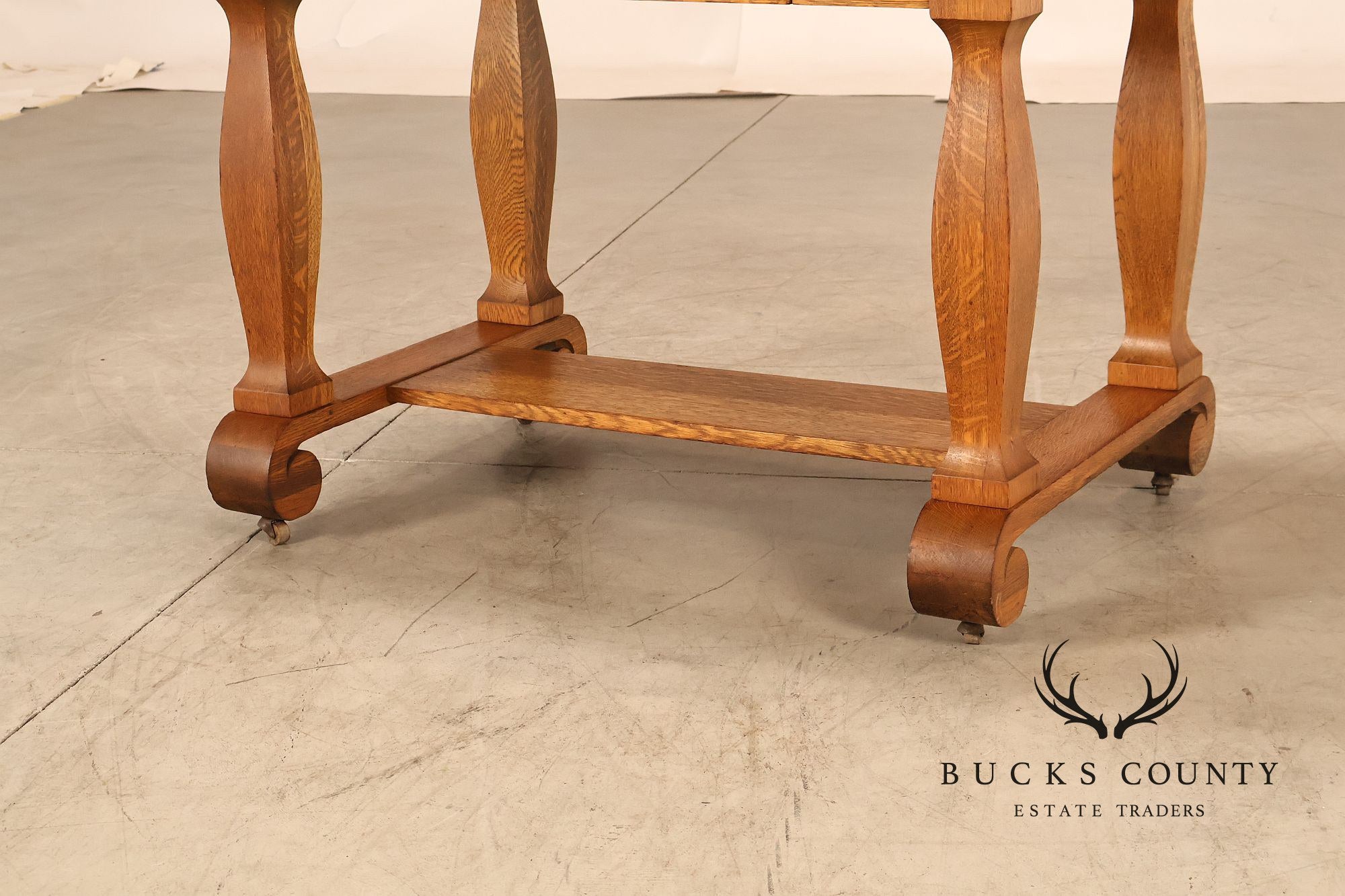 Empire Style Antique Oak Library Table