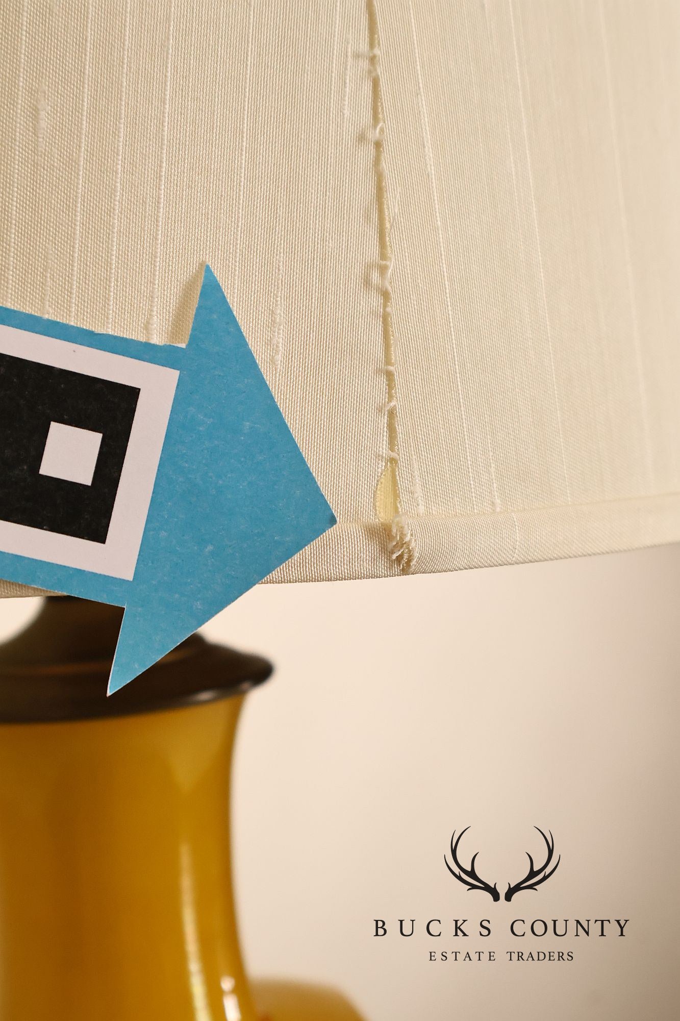Mid Century Modern Yellow Glazed Ceramic Table Lamp