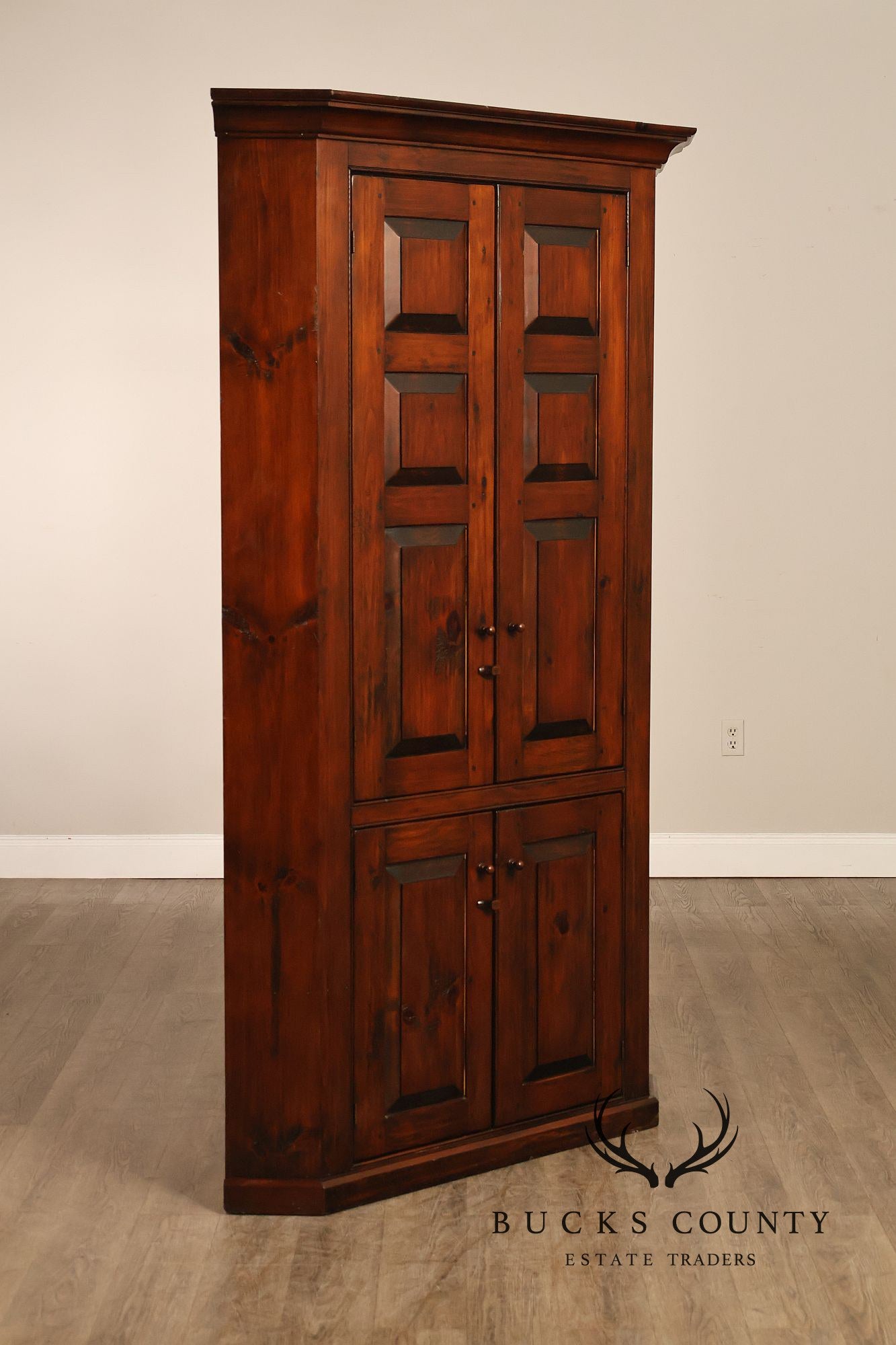 Stephen Von Hohen Farmhouse Pine Corner Cupboard