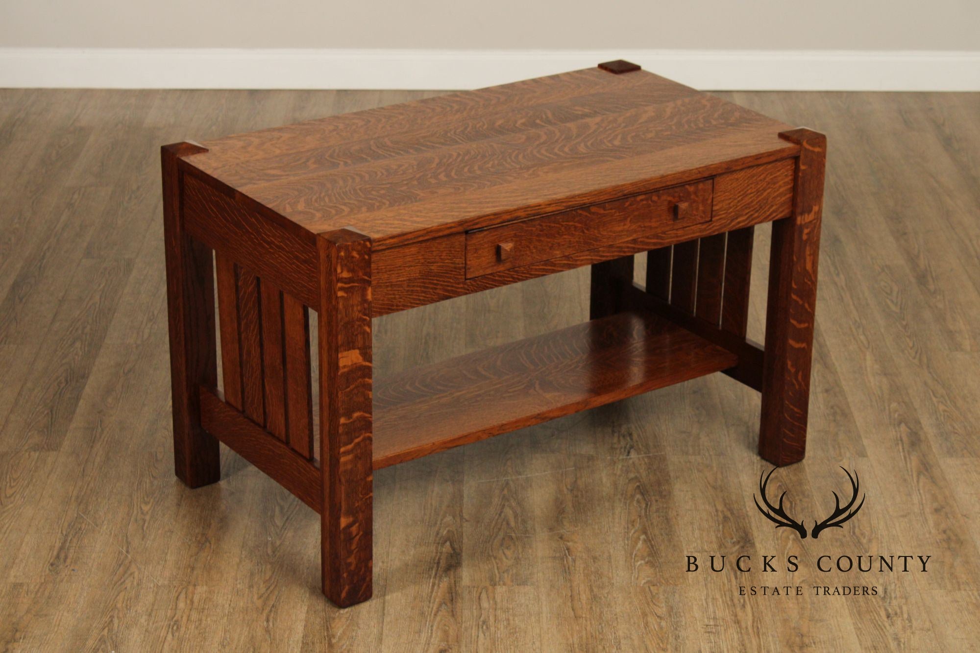 Antique Mission Oak Library Table