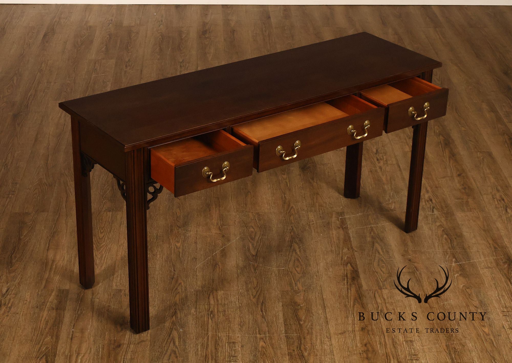 Ethan Allen Chippendale Style Georgian Court Cherry Sofa Table