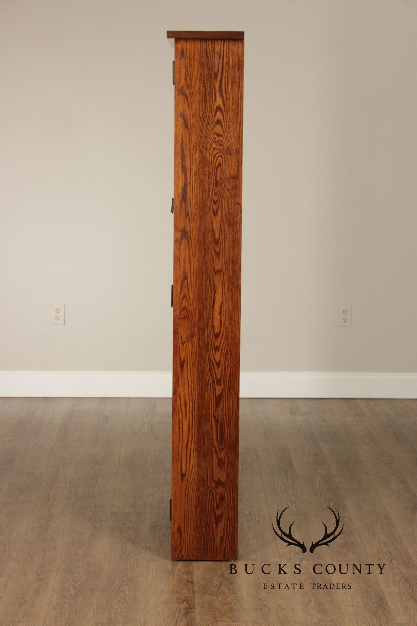 Mission Style Oak Two-Door Bookcase