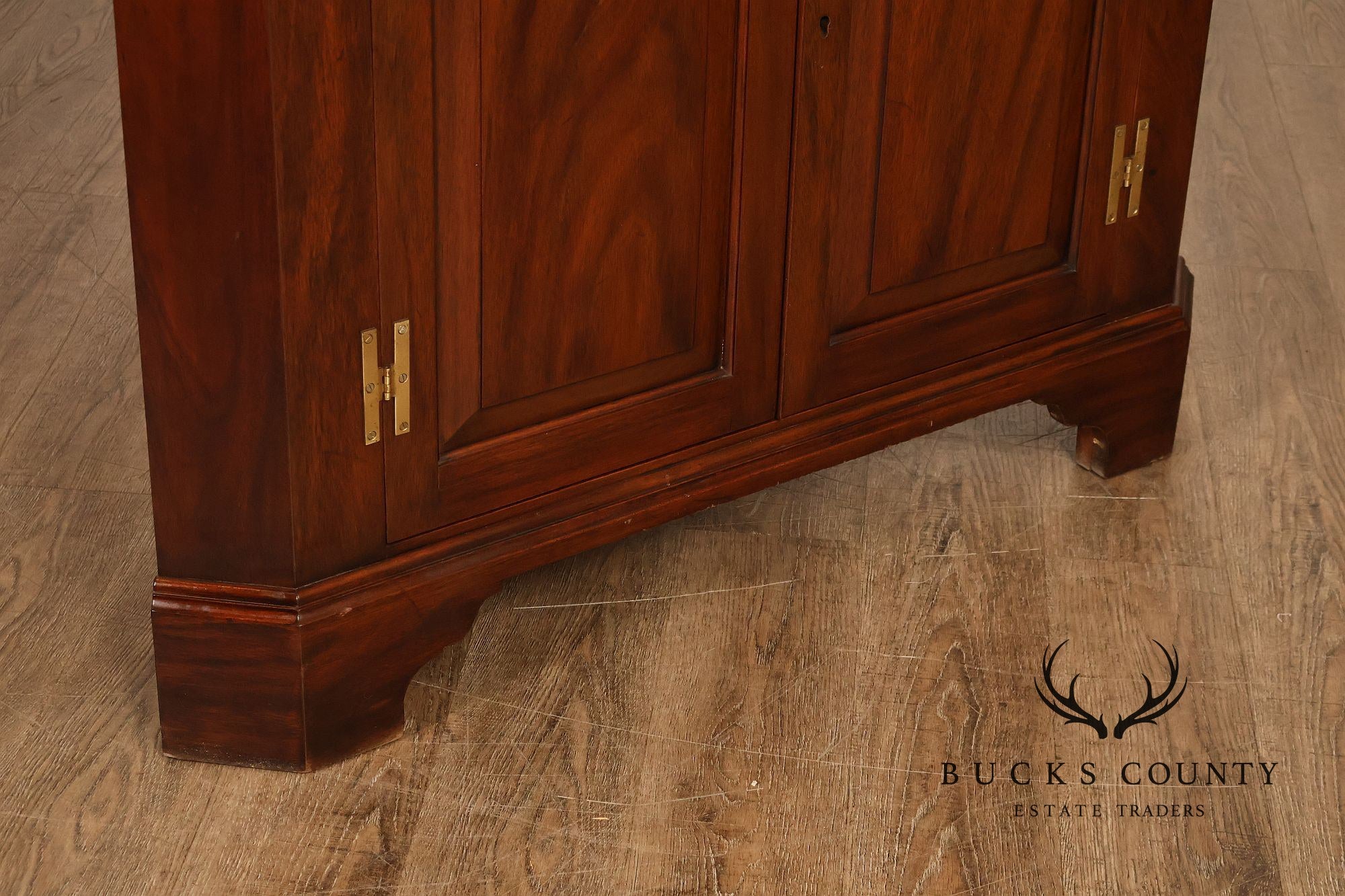 Henkel Harris Solid Mahogany Federal Style Corner Cabinet