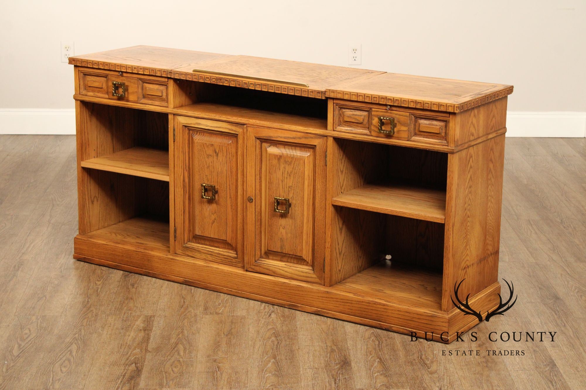 Romweber Viking Oak Bookcase Office Credenza