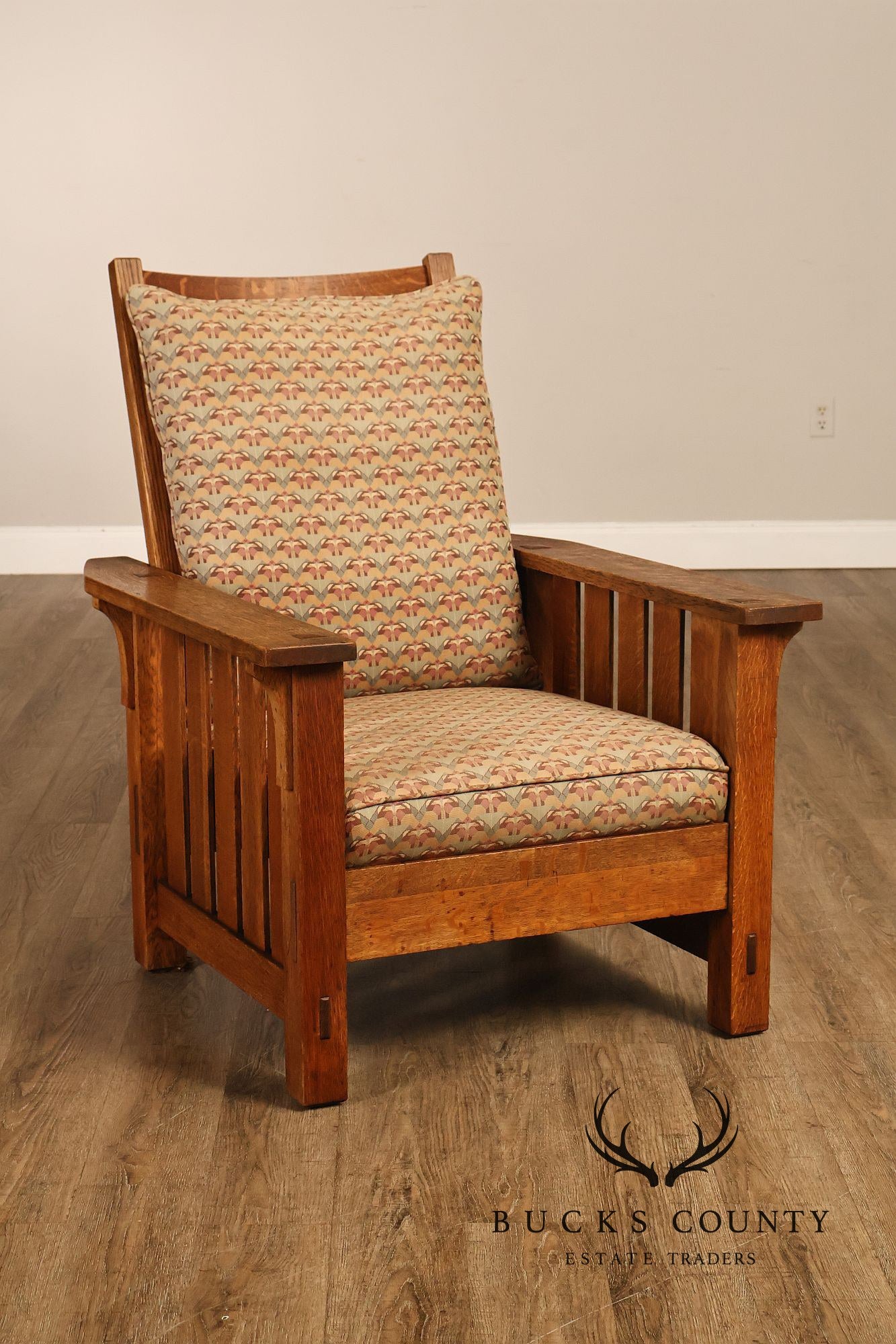Antique L. & J.G. Stickley No. 497 Arts And Crafts Mission Oak Morris Chair