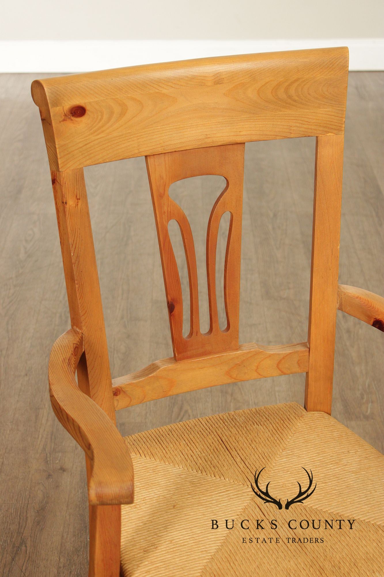French Country Style Set Of 6 Rush Seat Dining Chairs