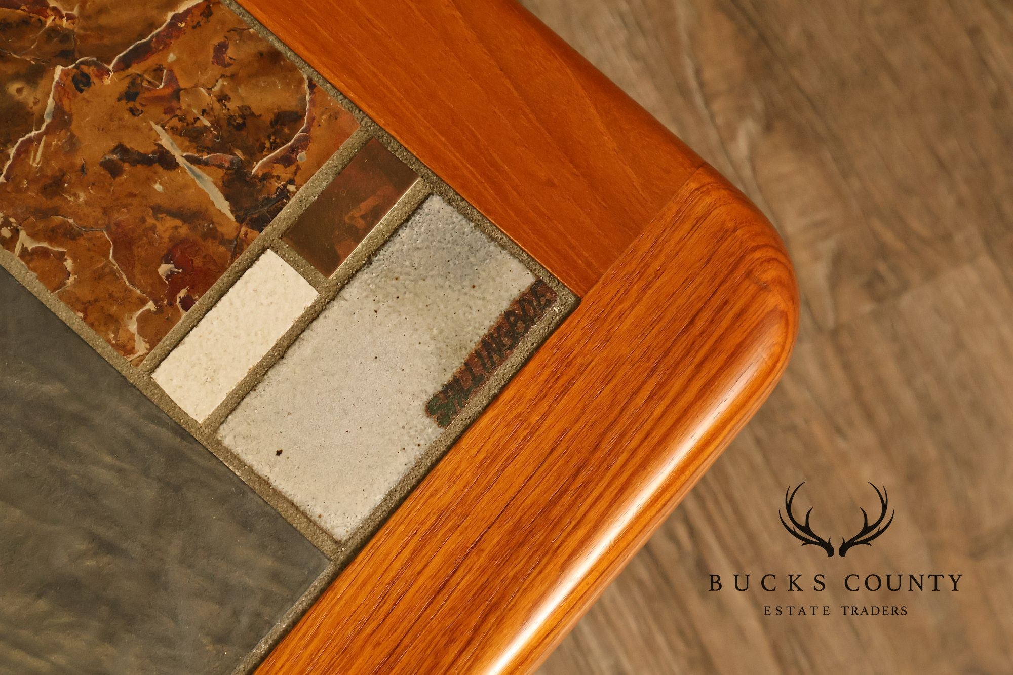 Sallingboe Jelling Danish Modern Teak And Slate Top Coffee Table