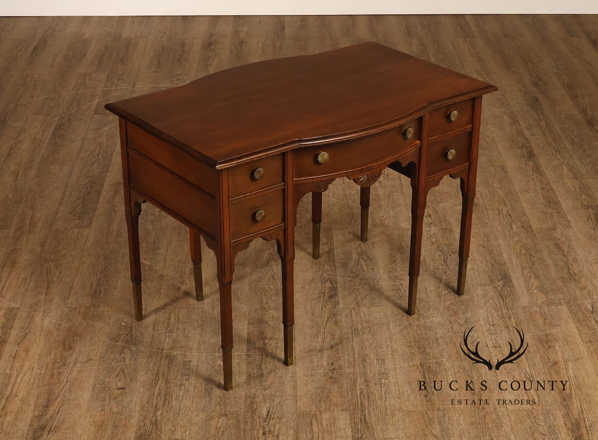 Antique Victorian Oak Partner's Writing Desk