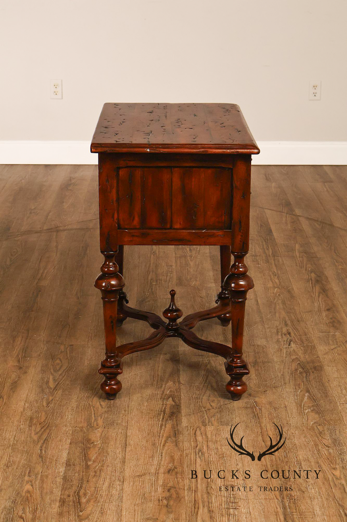 Theodore Alexander Castle Bromwich Antiqued Wood Lowboy End Table