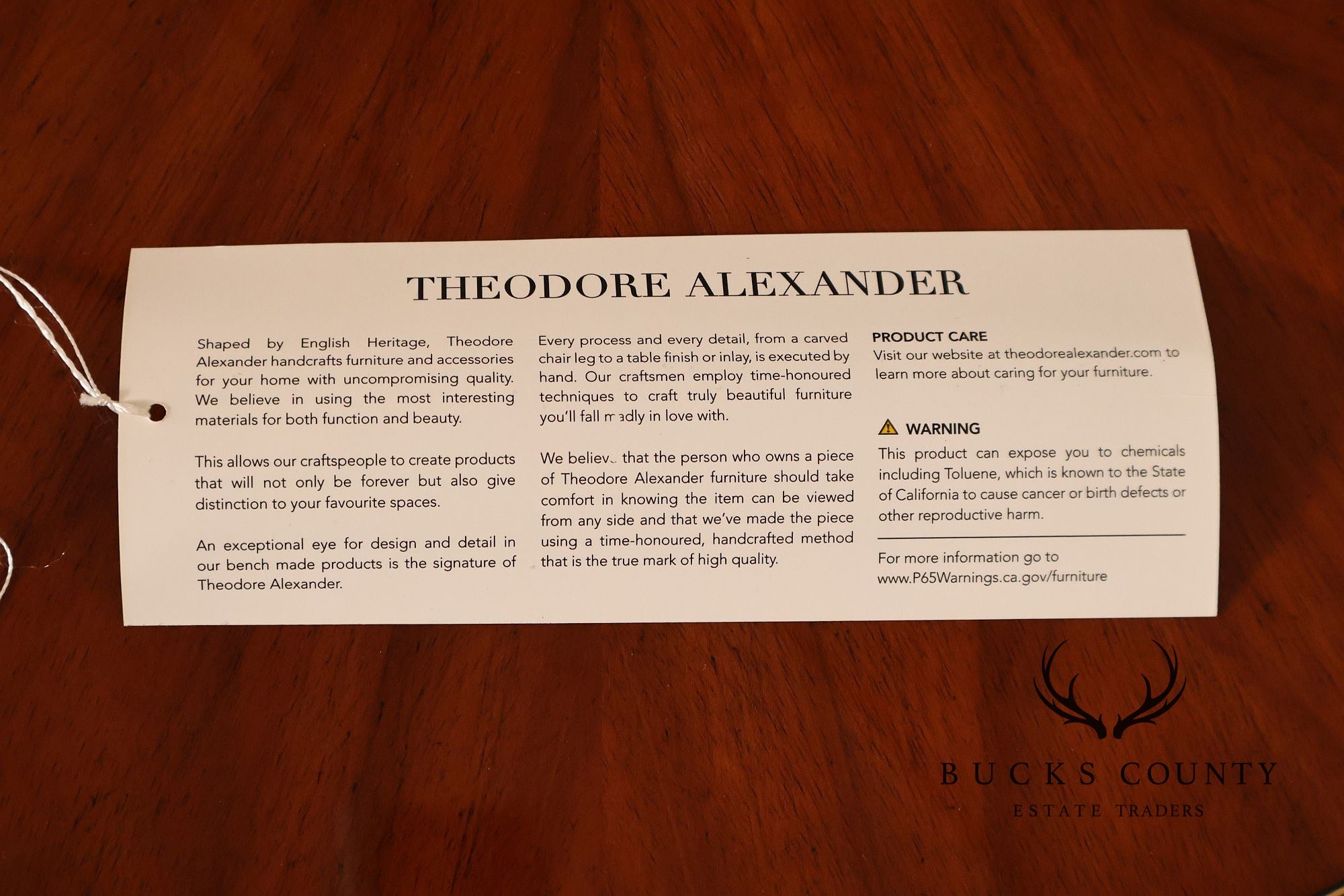 Theodore Alexander Pair of 'Paulette' Mahogany Side Tables