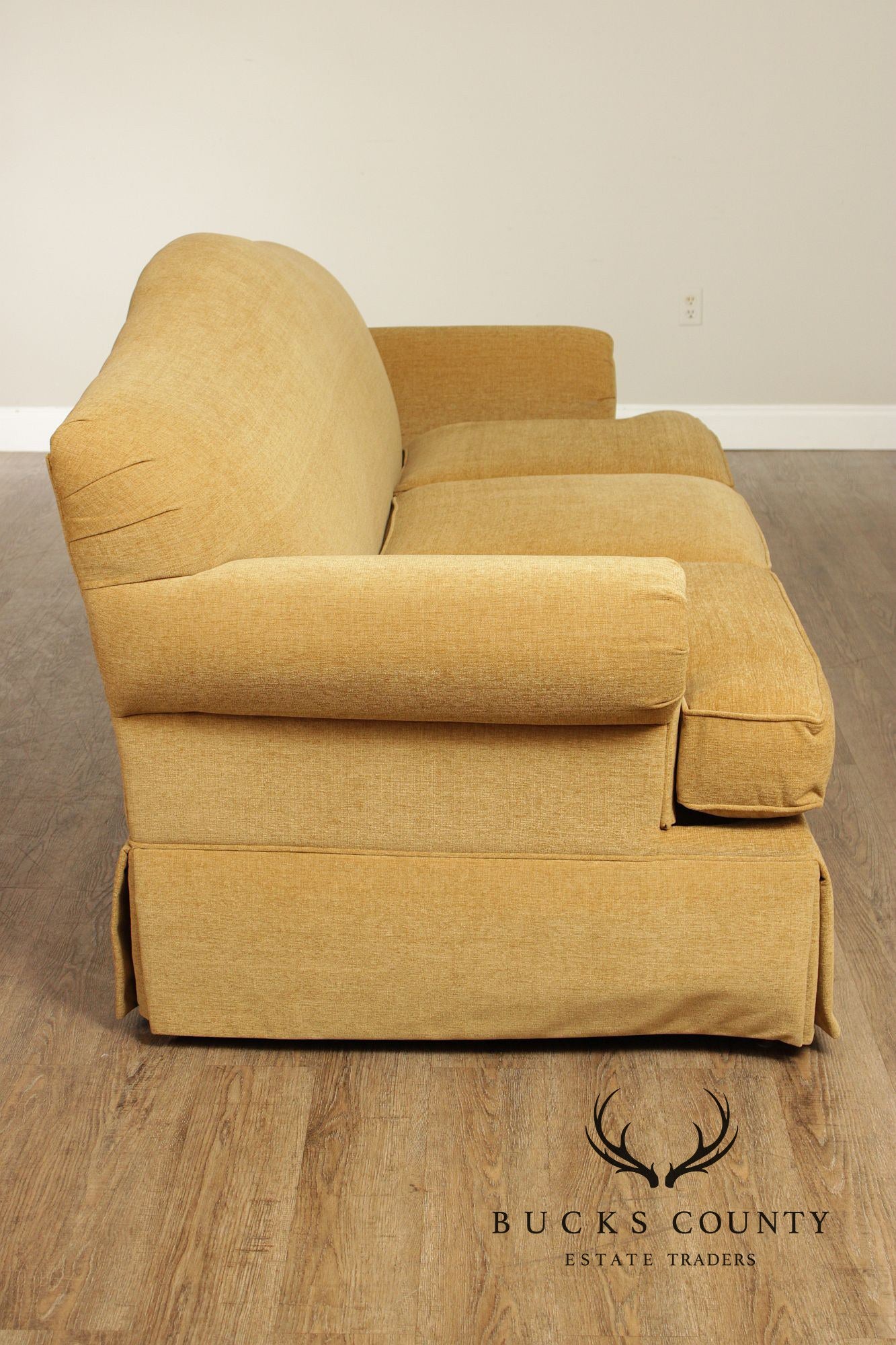 Bassett Furniture Traditional Gold Skirted Sofa