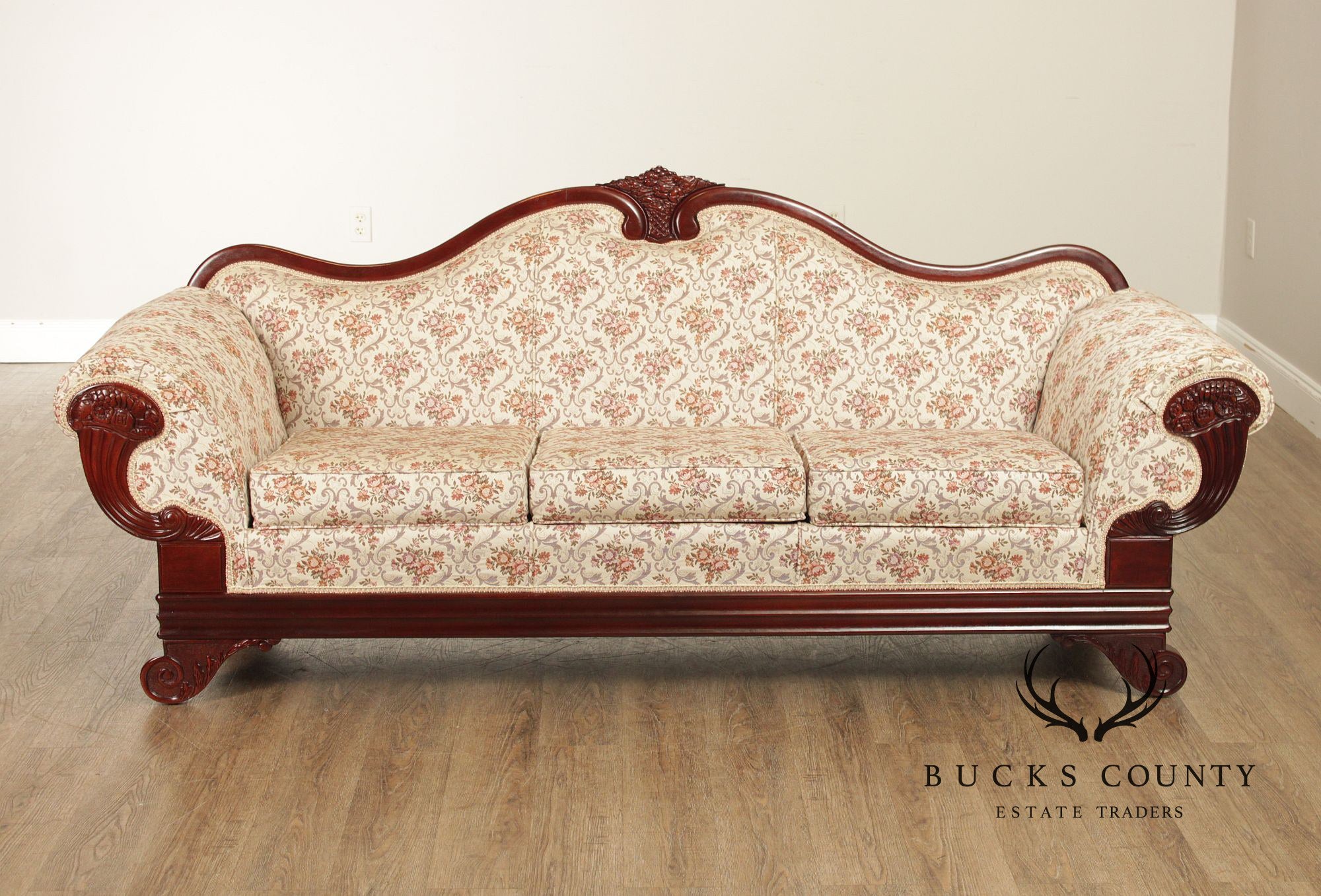 Kimball Victorian Style Carved Mahogany Sofa