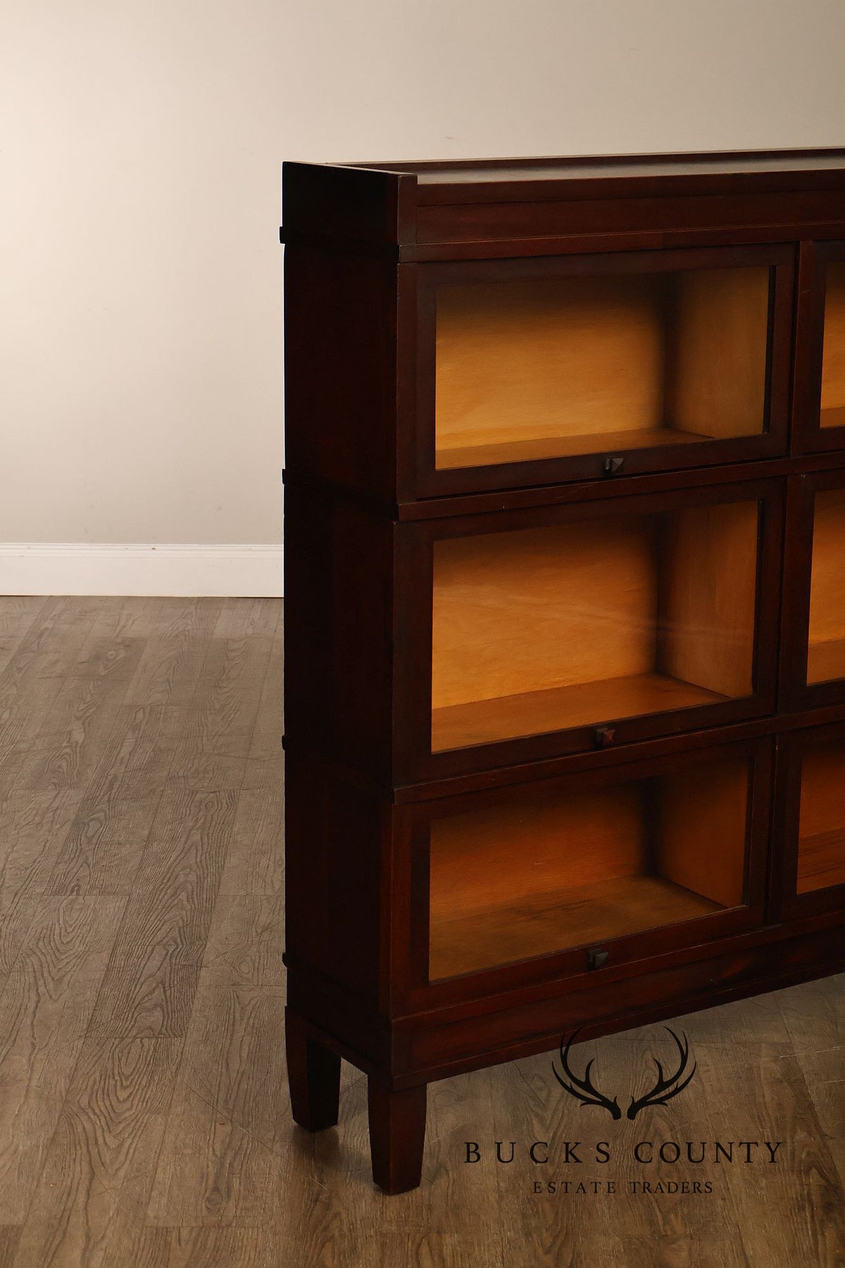 Antique Globe-Wernicke Mahogany Double Wide Barrister Bookcase