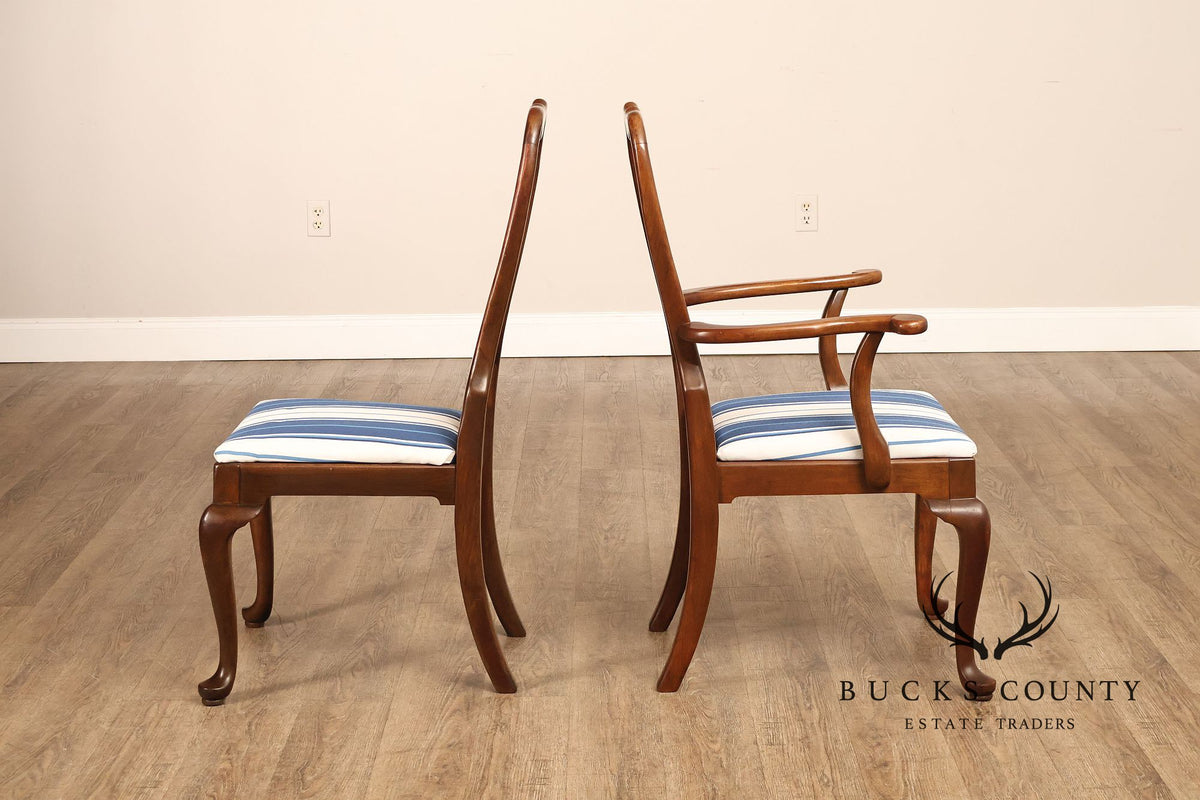 Ethan Allen Queen Anne Style Set Of Six Cherry Dining Chairs