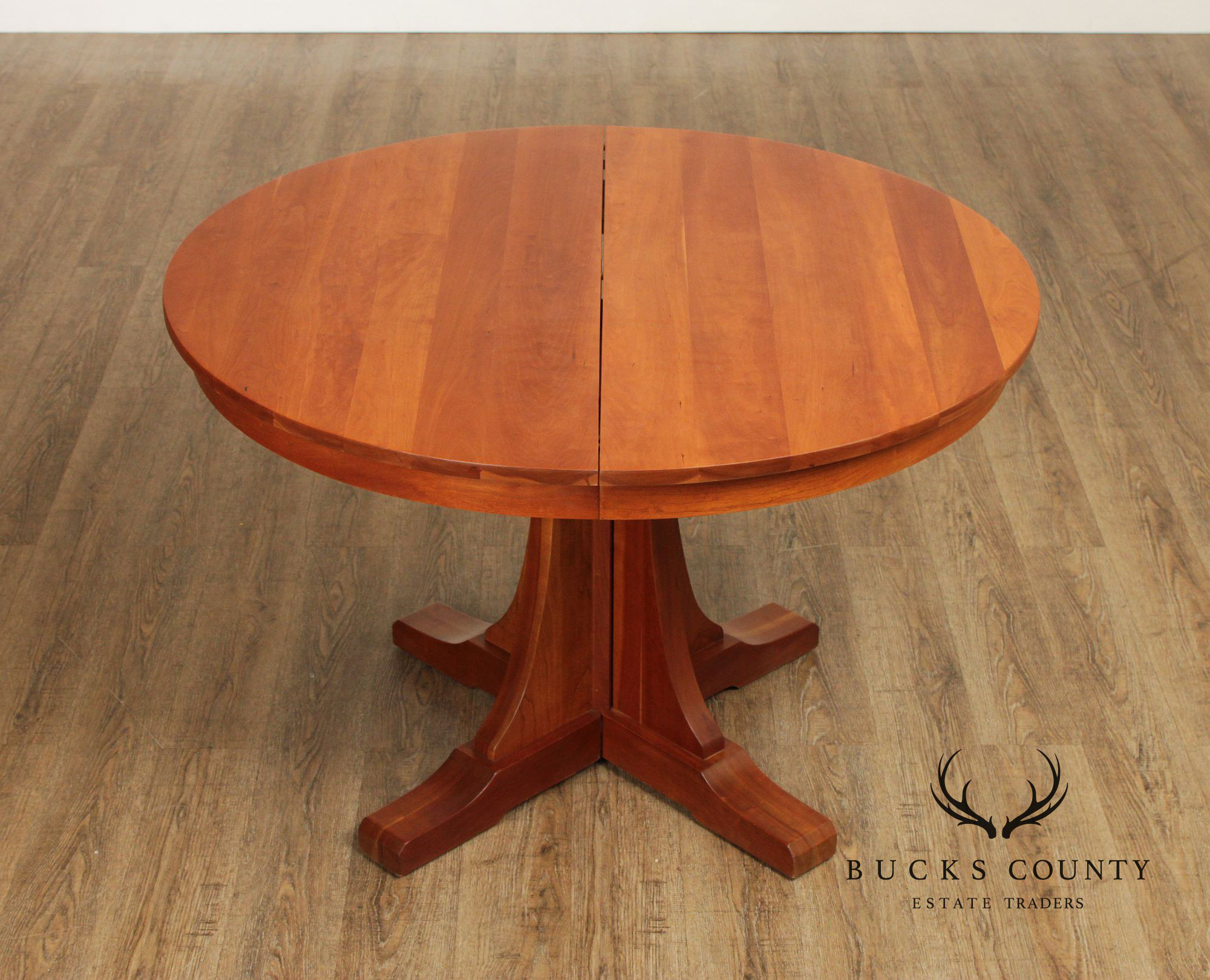 Stickley Mission Collection Round Cherry Expandable Dining Table