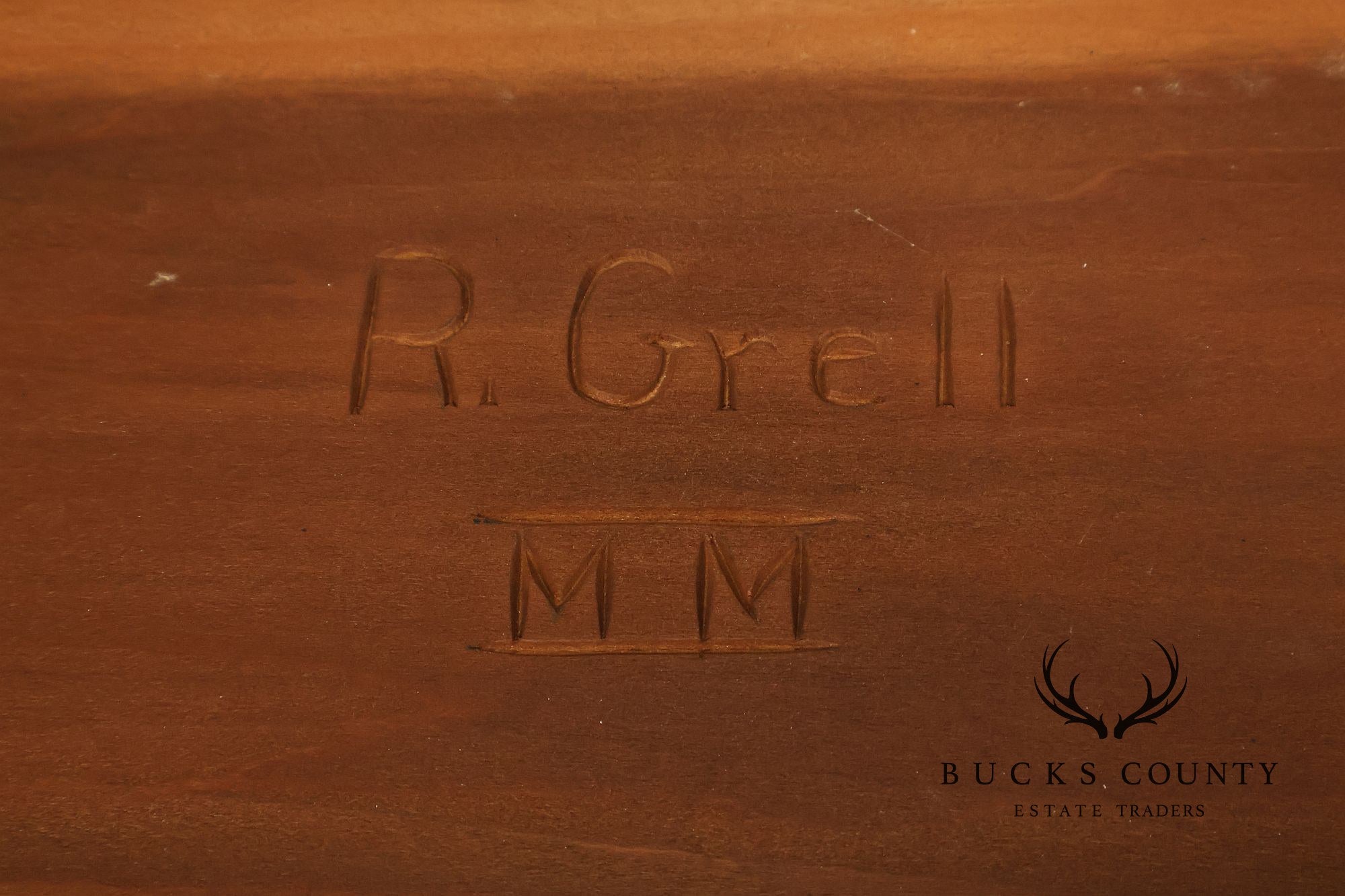 Richard Grell Set of Four Distress Painted Windsor Chairs