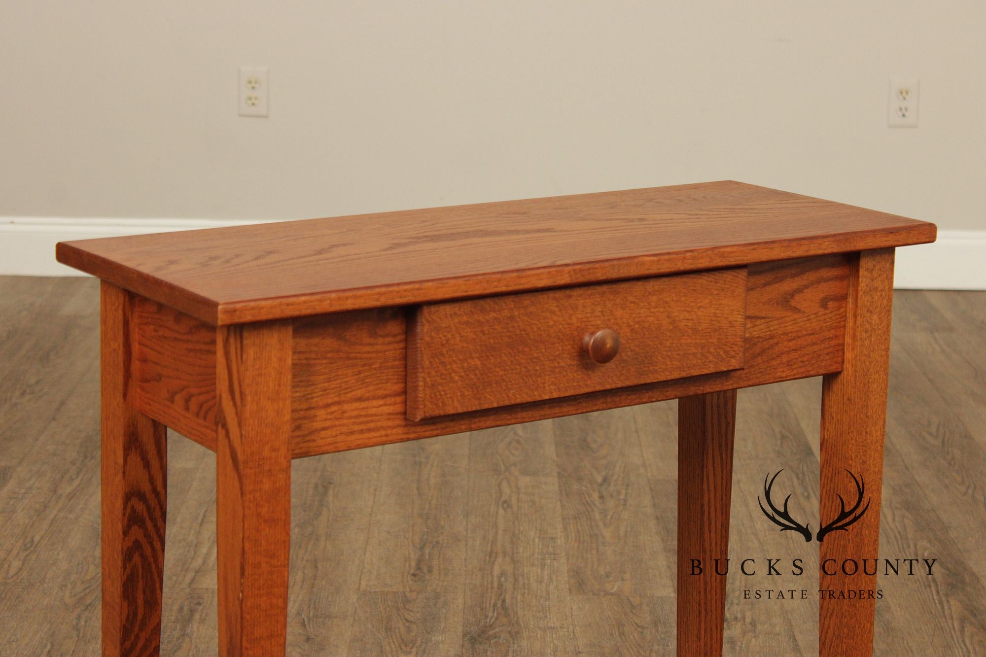 Shaker Style Narrow Oak Console Table