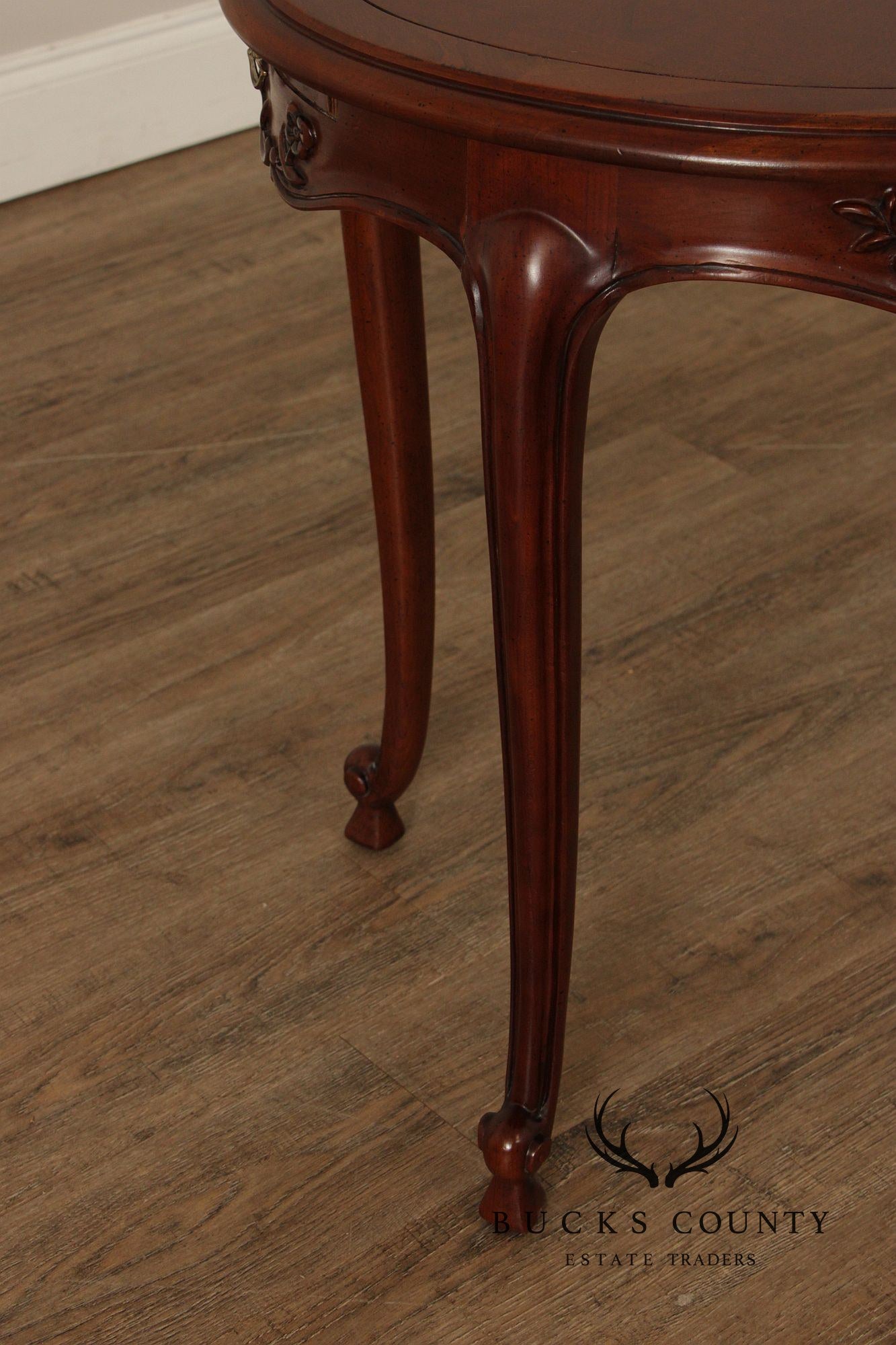 Century Furniture French Louis XV Style Carved Oval Side Table