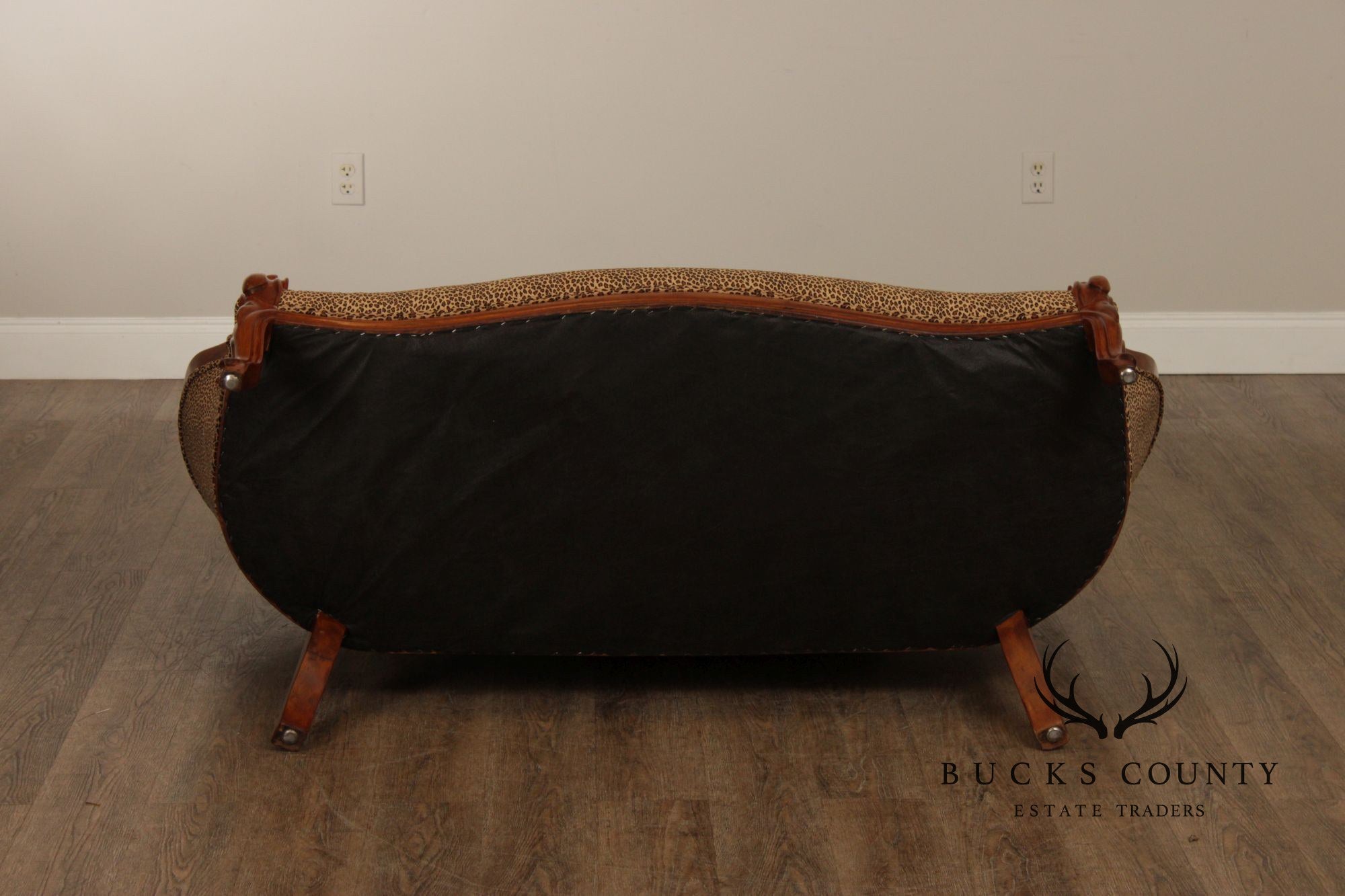 Antique Victorian Carved Walnut Frame Tufted Sofa