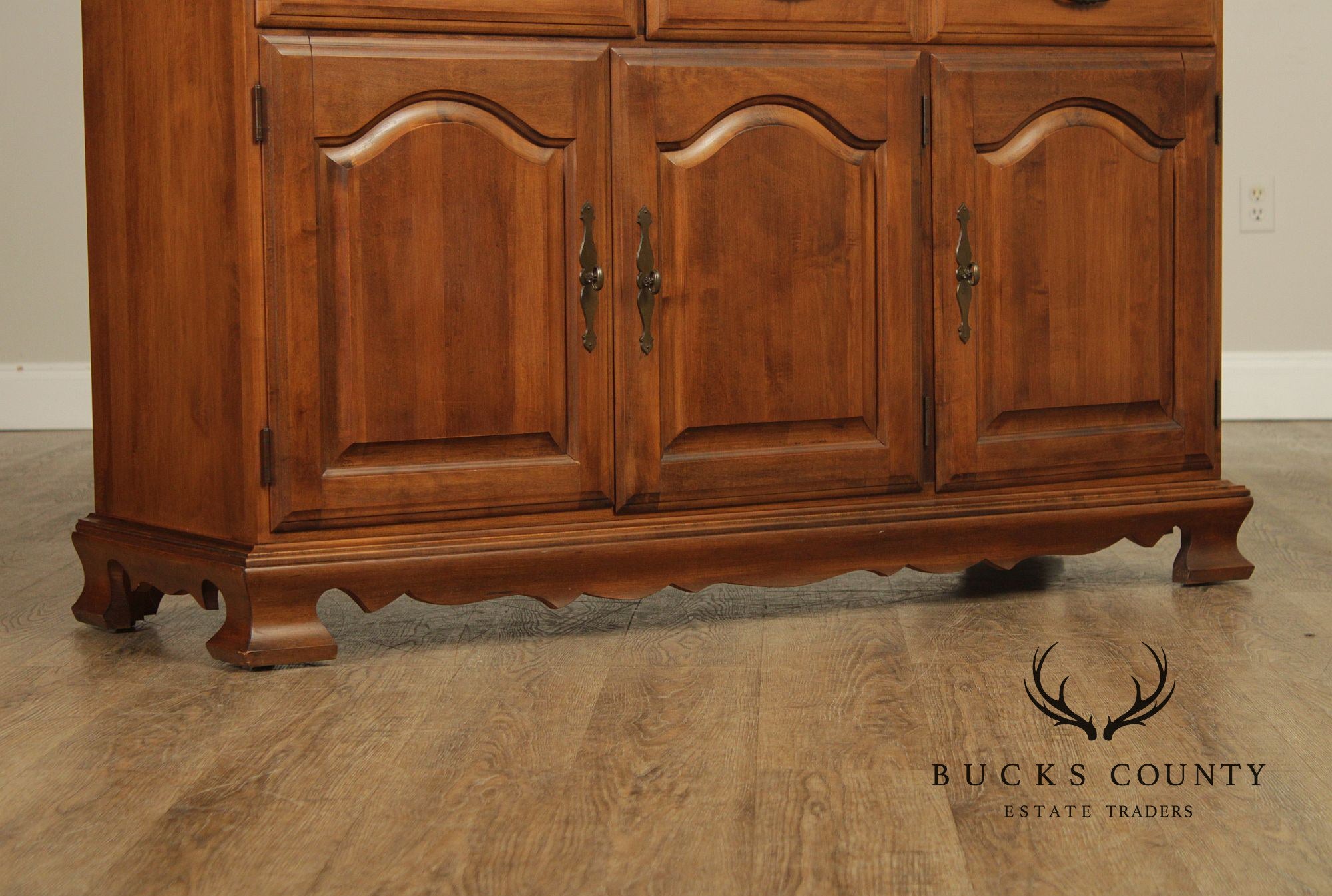 Solid Maple Colonial Revival Style Vintage Sideboard Buffet