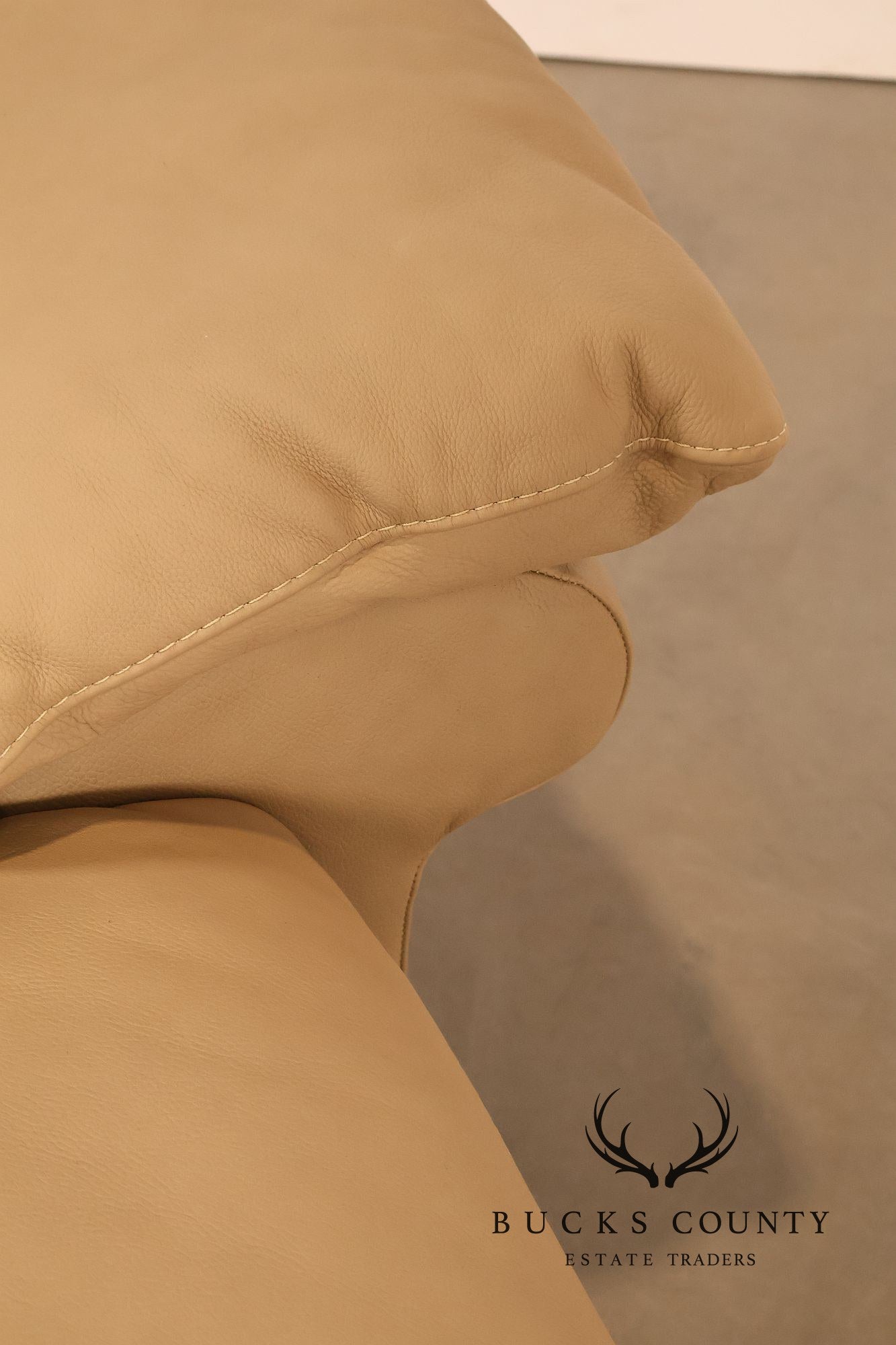 Italian Made Leather Sectional Sofa With Chaise