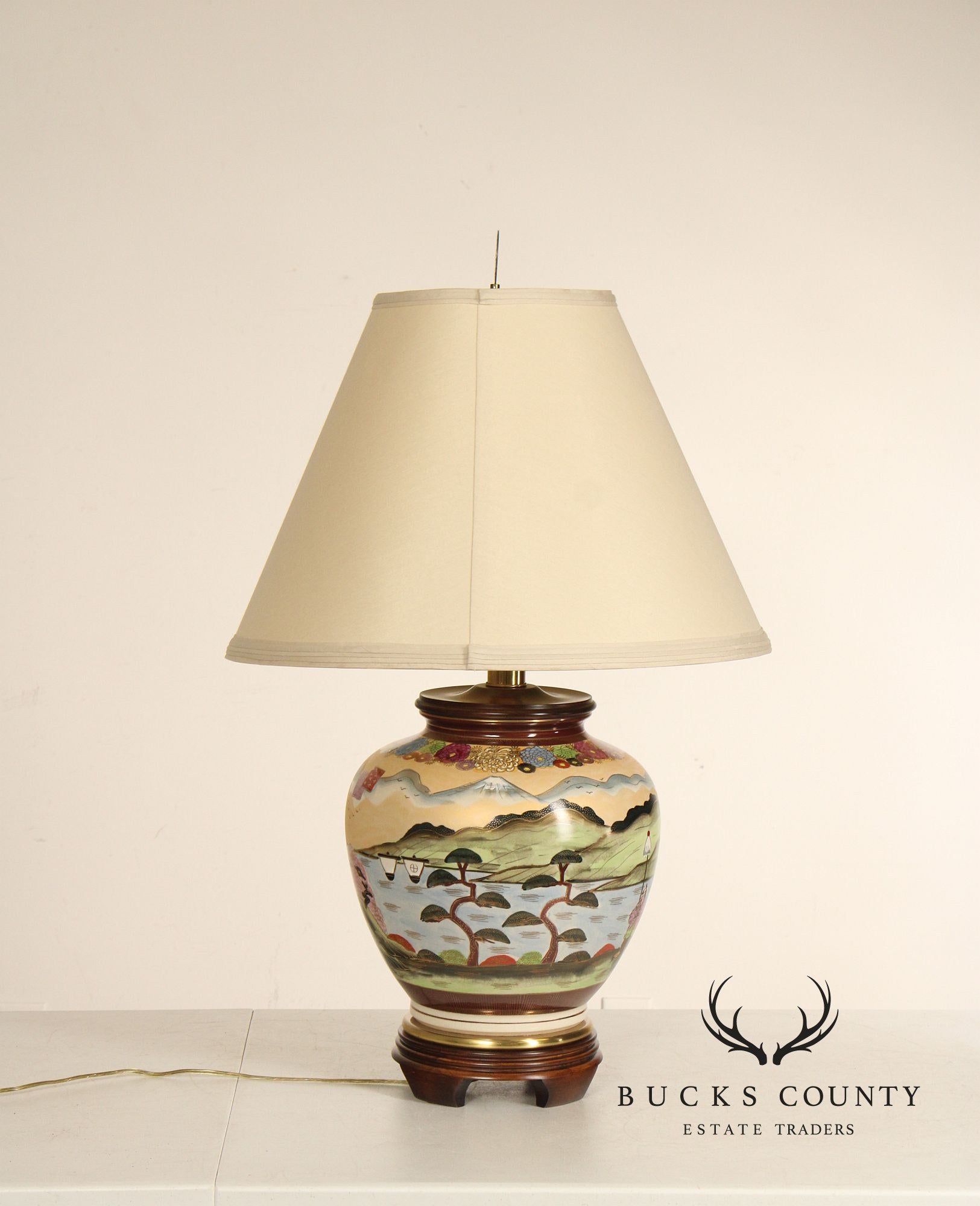 Frederick Cooper Asian Style Porcelain Ginger Jar Table Lamp