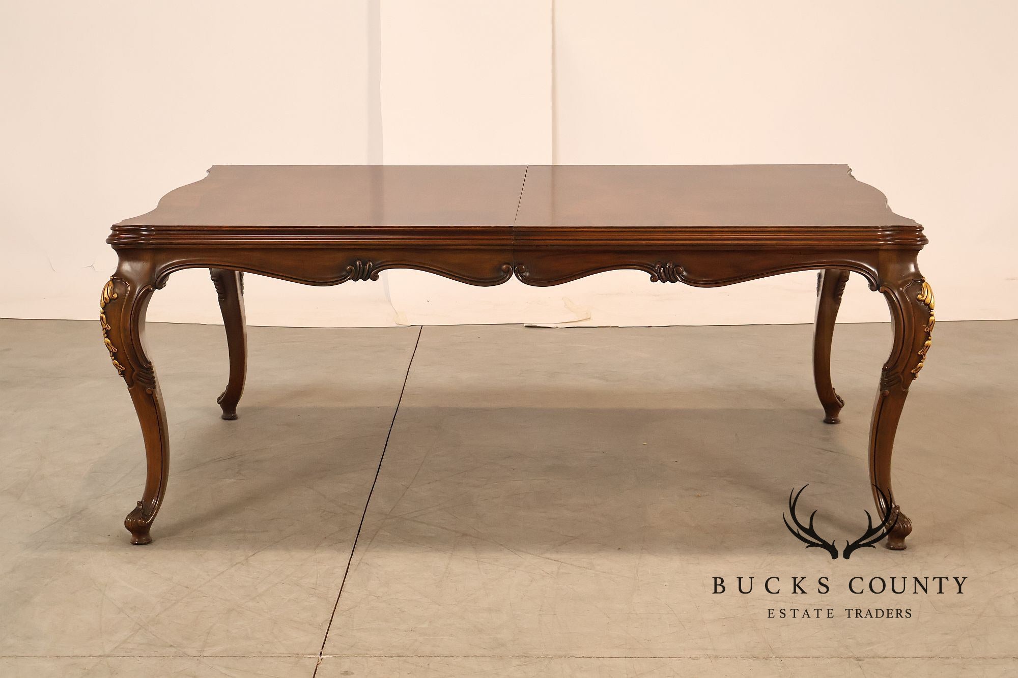 Karges French Louis XV Style Walnut Expandable Dining Table