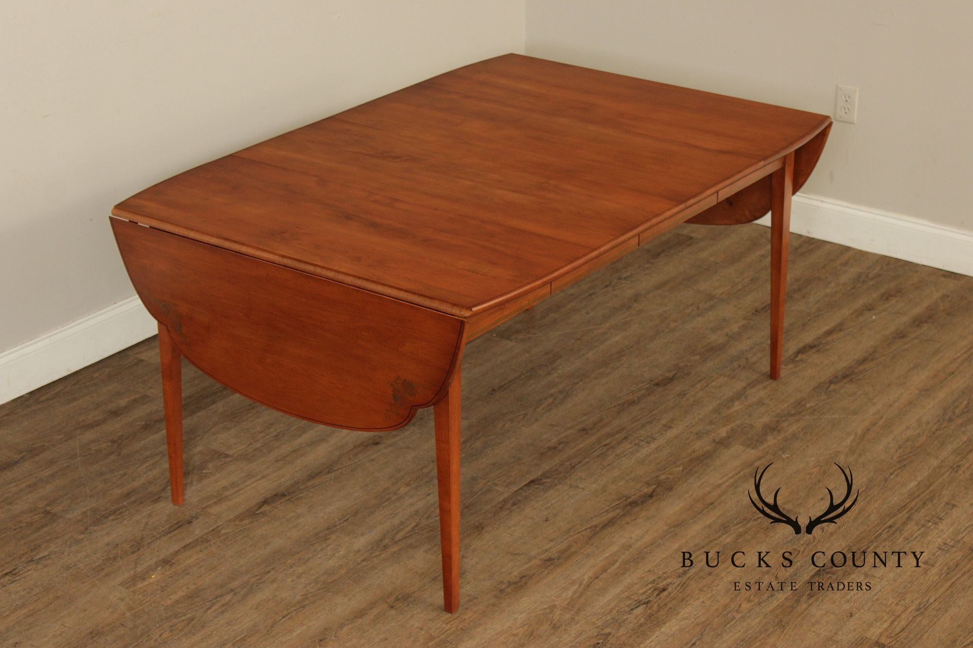 L. Hitchcock Maple Stenciled Drop Leaf Extension Dining Table