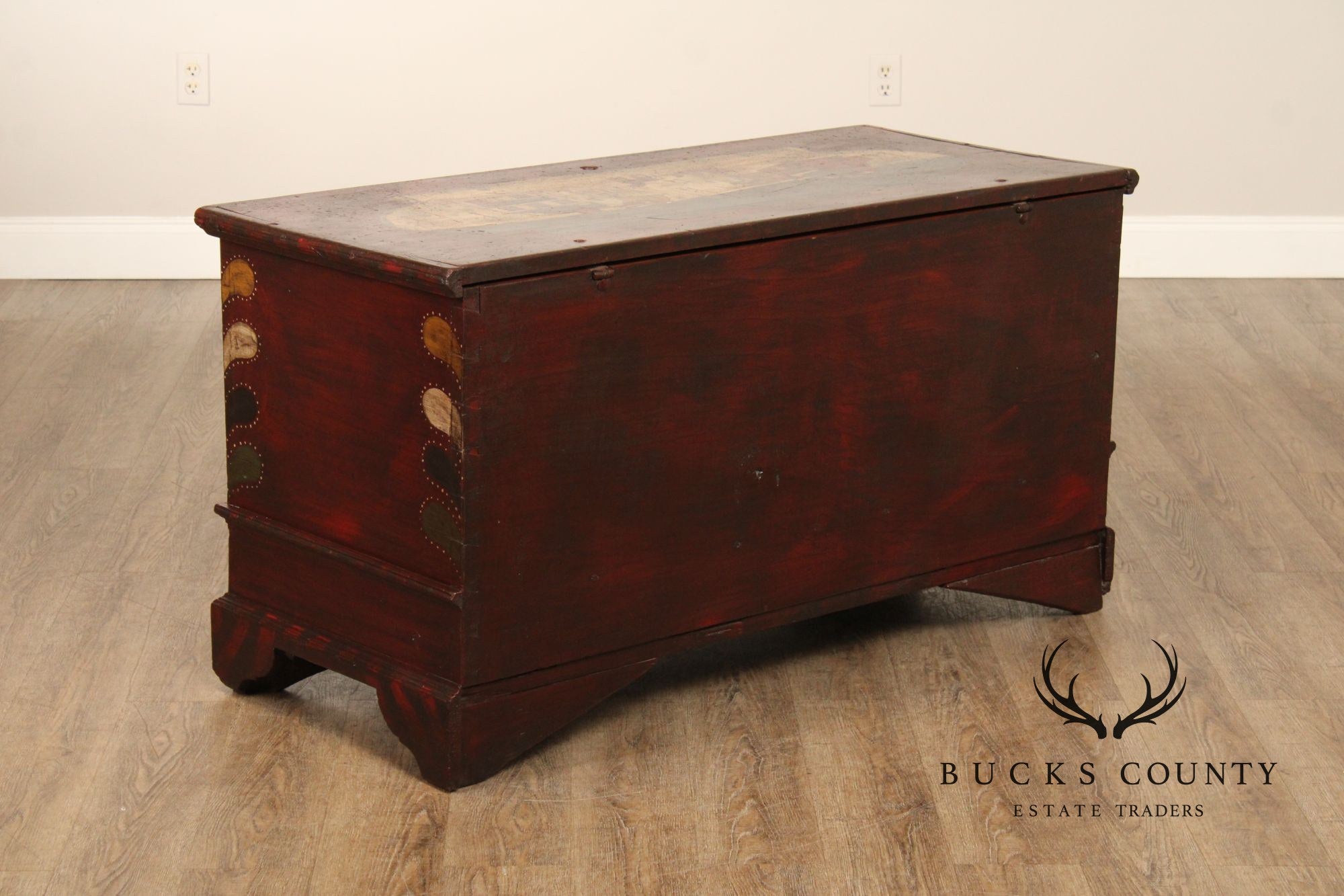 Antique Folk Art Painted Blanket Chest