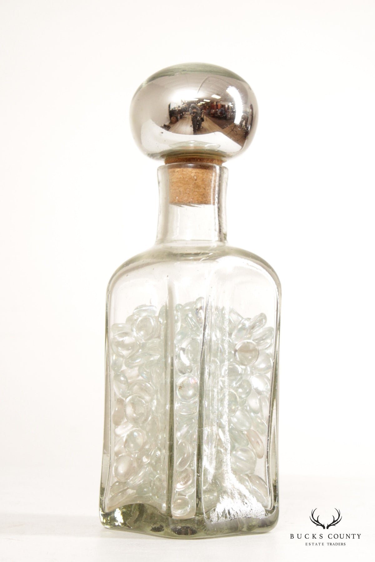 Mexican Vintage Blown Glass Stoppered Bottle or Decanter