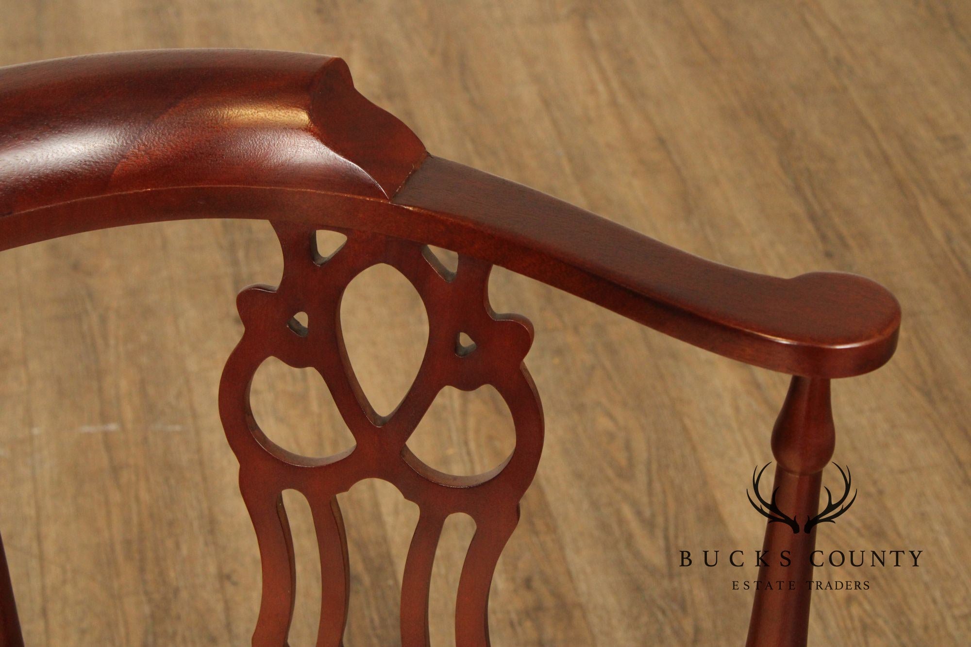 Hickory Chair Chippendale Style Pair of Mahogany Corner Chairs