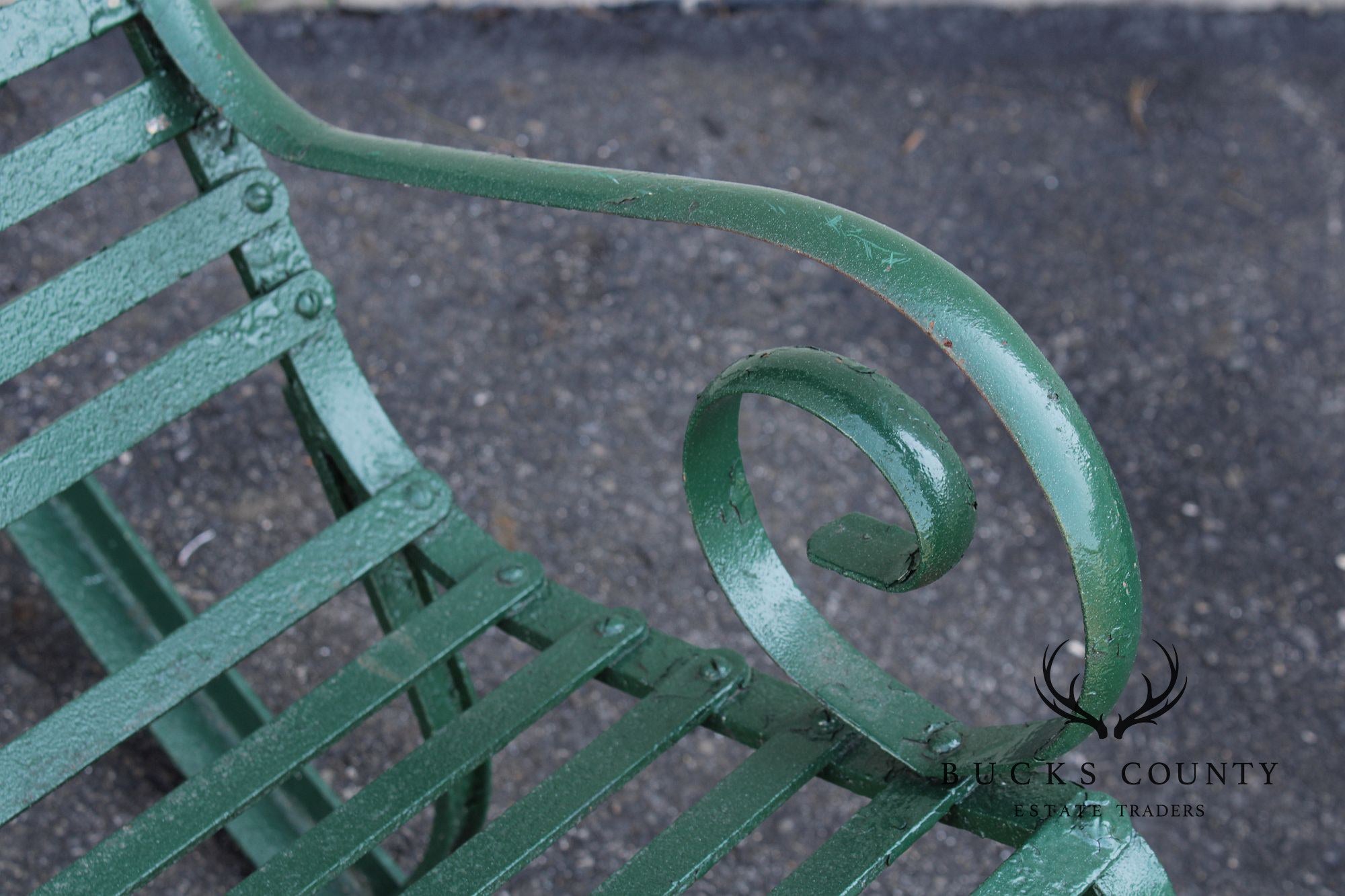 Antique Wrought Iron Outdoor Garden Rocking Chair