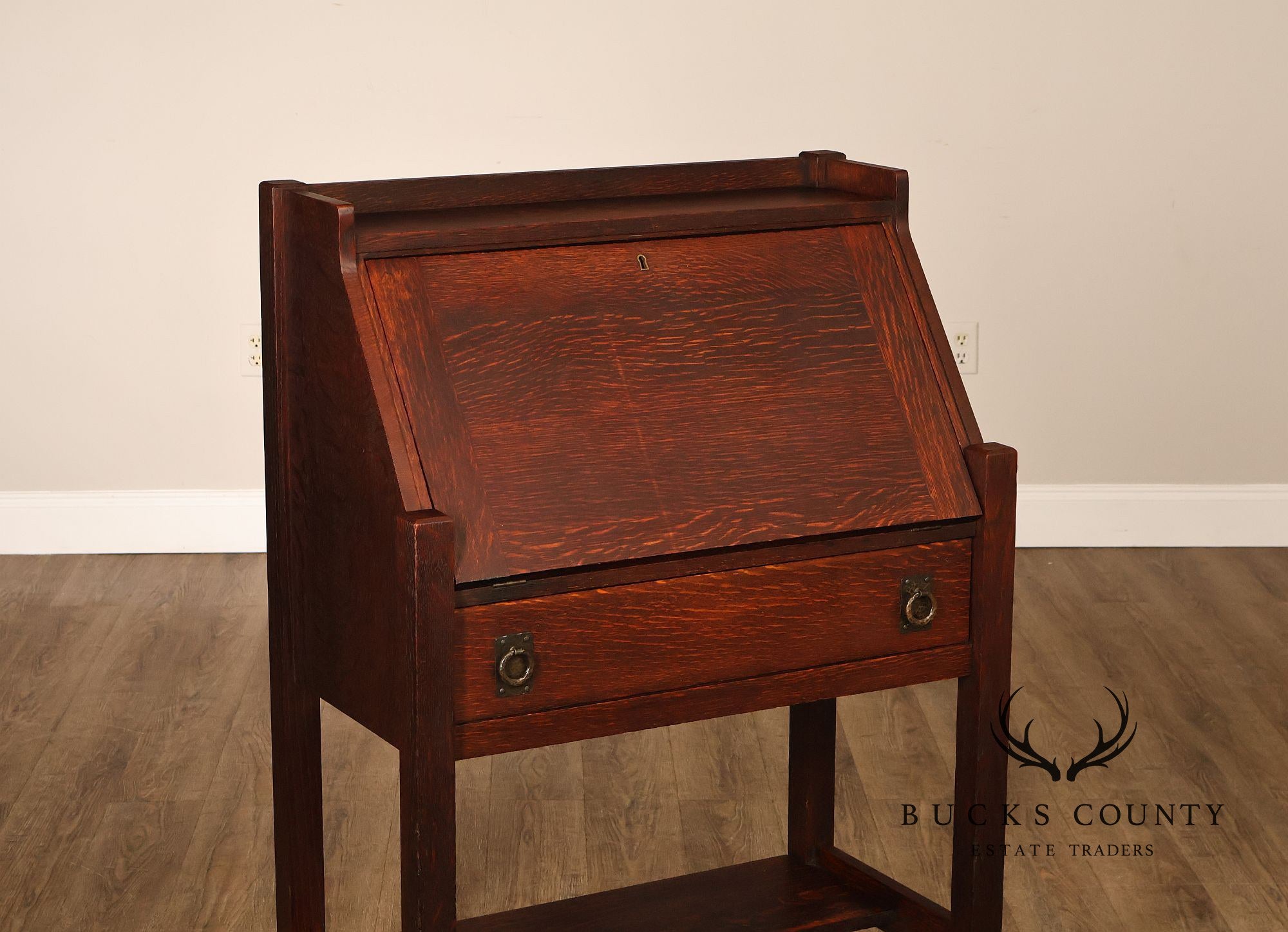 Lifetime Furniture Antique Mission Oak Drop Front Desk