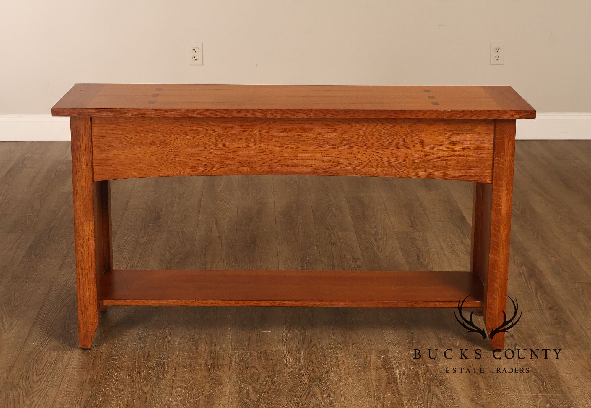 Thomasville Impressions Mission Style Oak Sofa Console Table