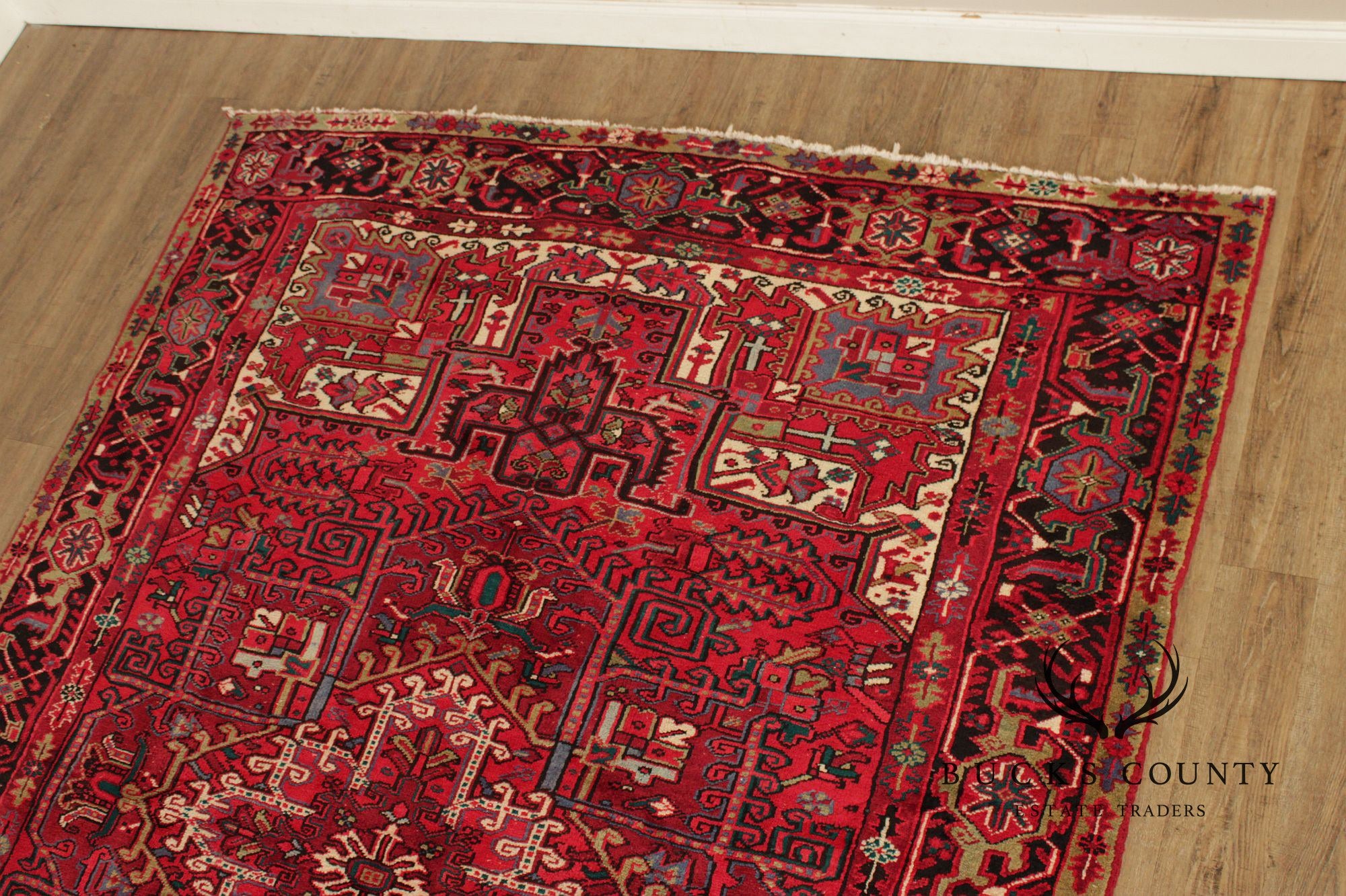 Vintage Persian Heriz Area Rug 7' 9" x 11' 1"