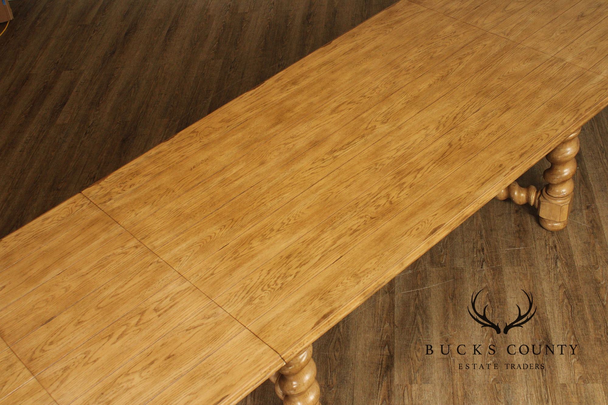 Bernhardt Spanish Revival Style Oak Extension Dining Table